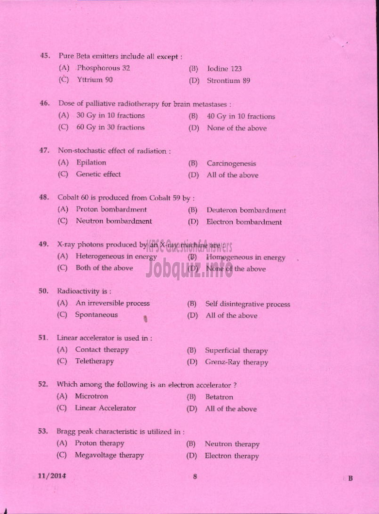 Kerala PSC Question Paper - RADIOGRAPHER GR II INDIAN SYSTEMS OF MEDICINE IDK KKD-6