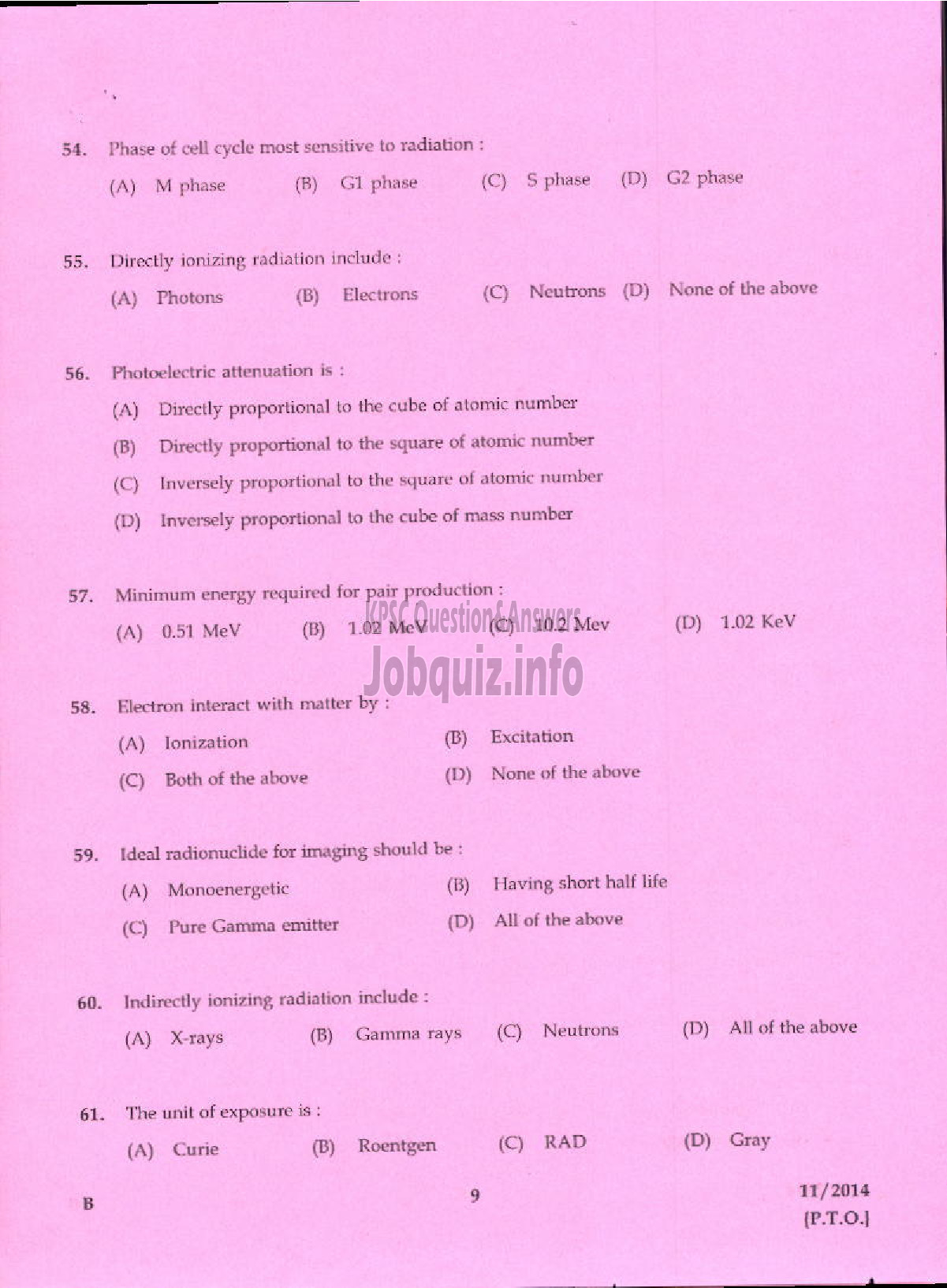 Kerala PSC Question Paper - RADIOGRAPHER GR II INDIAN SYSTEMS OF MEDICINE IDK KKD-7