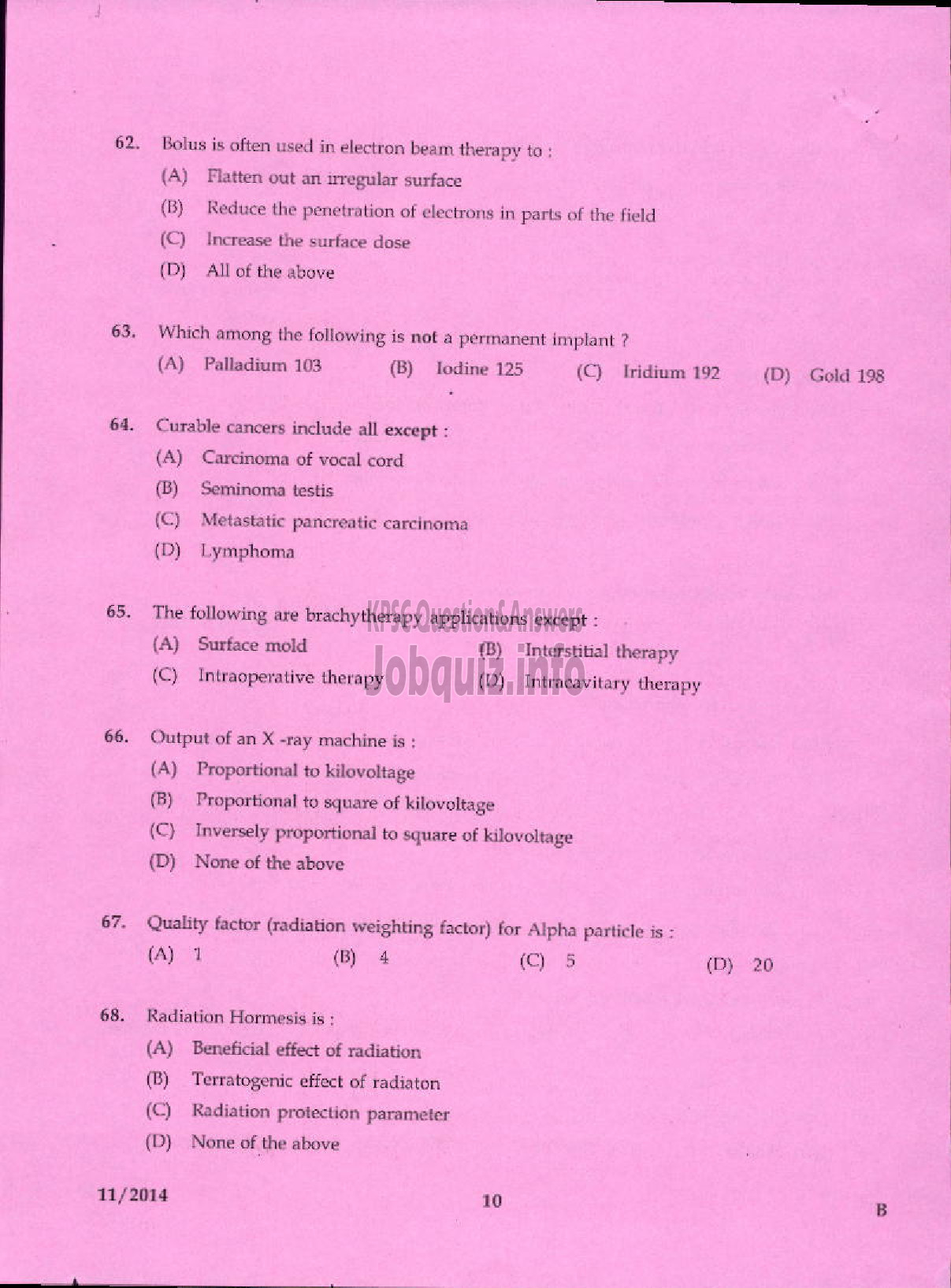 Kerala PSC Question Paper - RADIOGRAPHER GR II INDIAN SYSTEMS OF MEDICINE IDK KKD-8