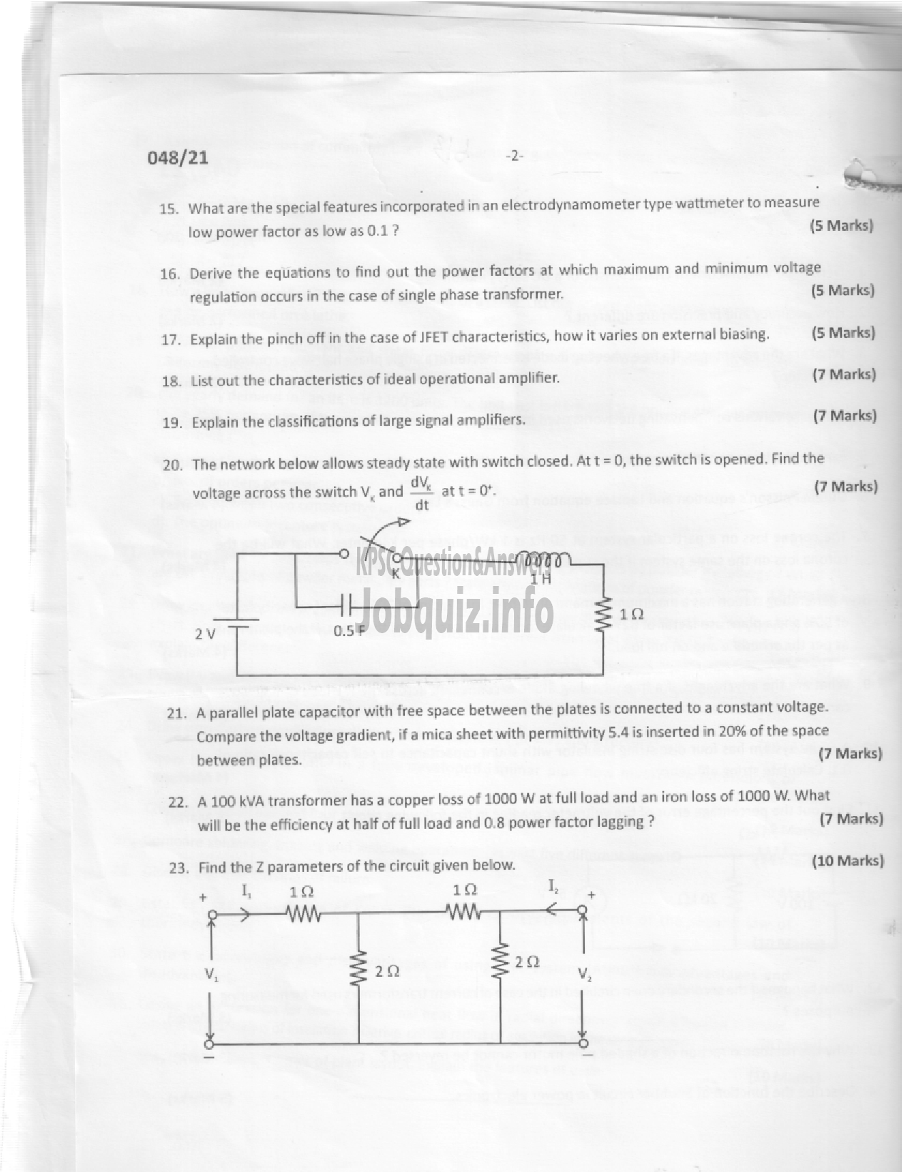 Kerala PSC Question Paper - RANGE FOREST OFFICER-2