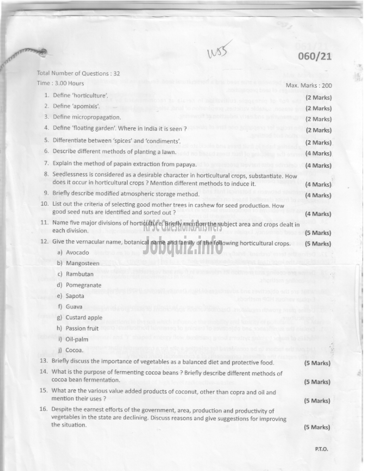 Kerala PSC Question Paper - RANGE FOREST OFFICER -1