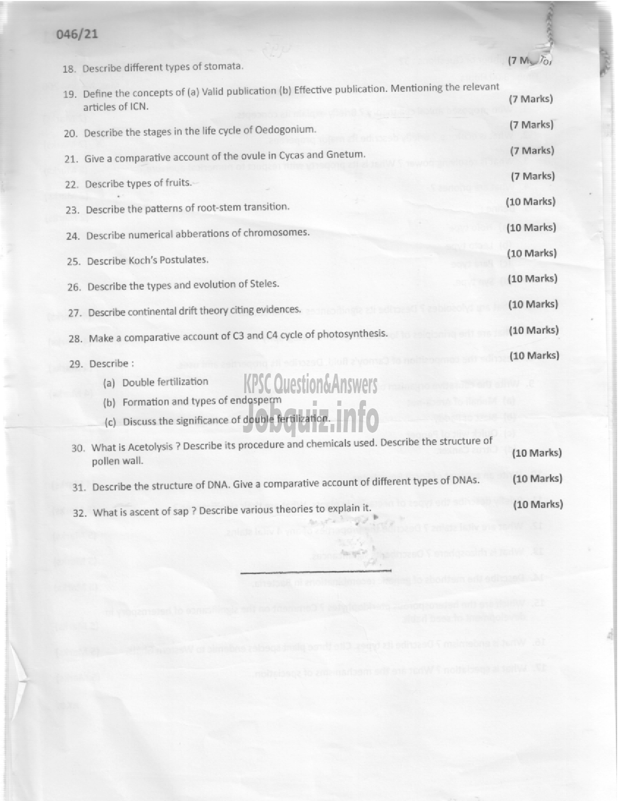 Kerala PSC Question Paper - RANGE FOREST OFFICER  -2