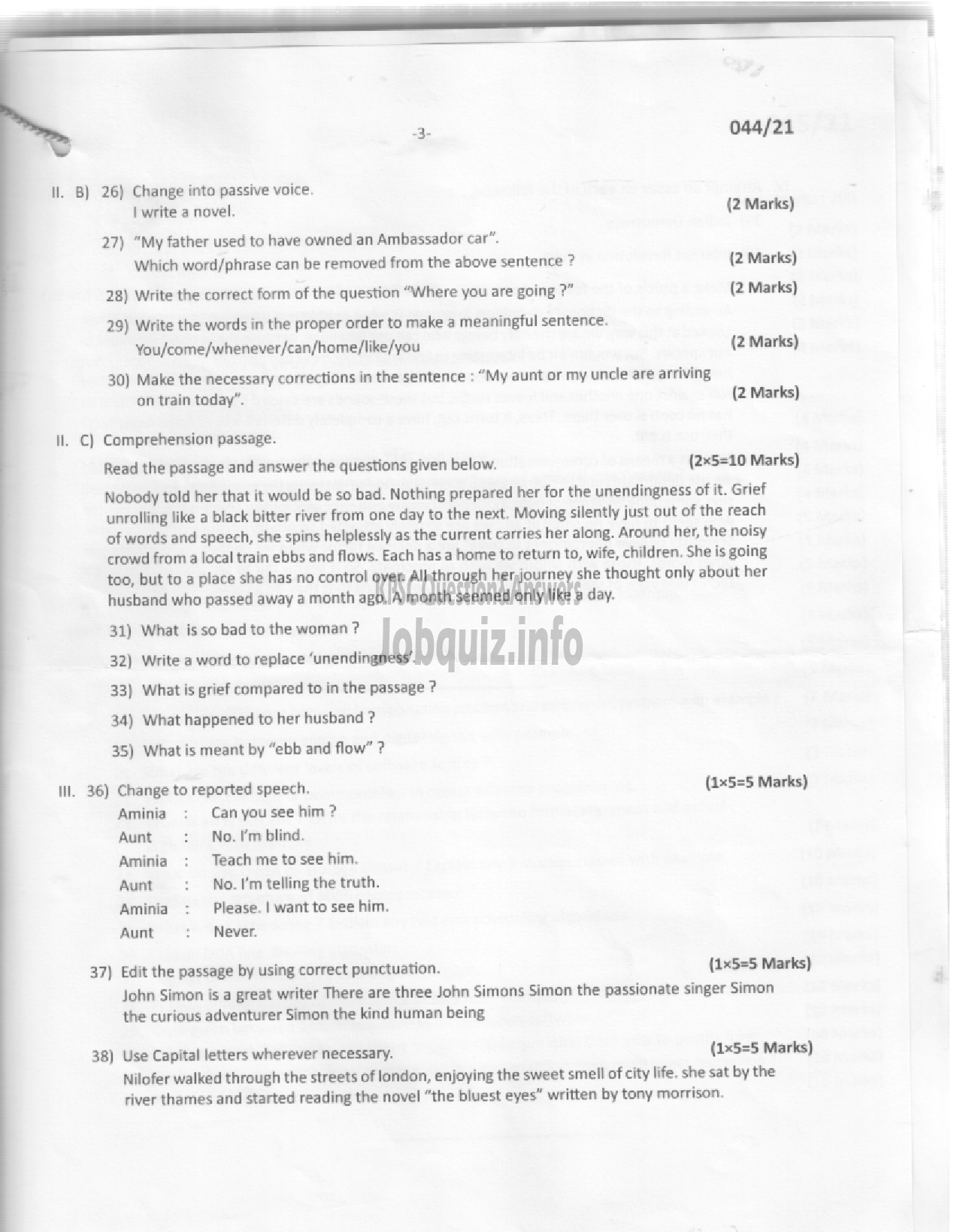 Kerala PSC Question Paper - RANGE FOREST OFFICER  -3