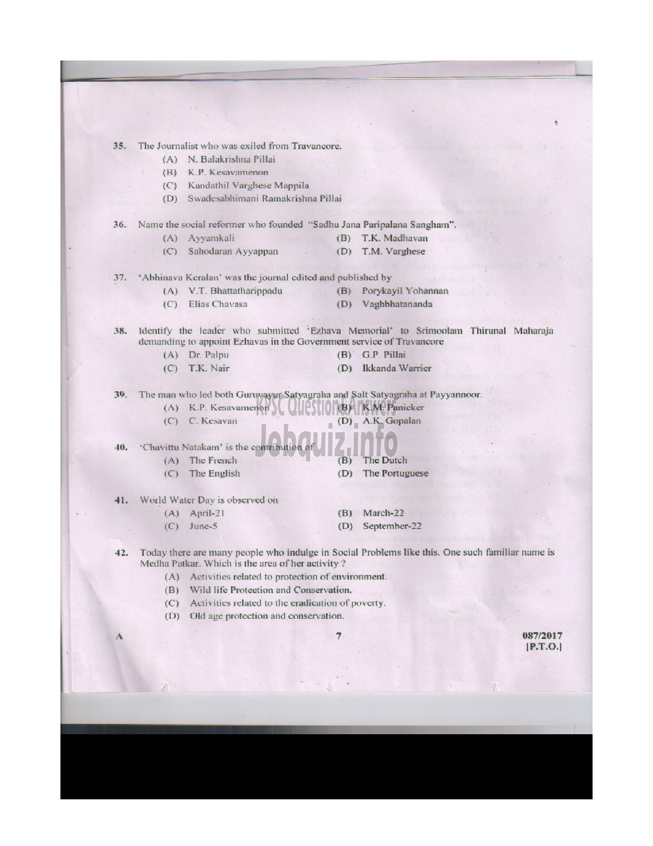 Kerala PSC Question Paper - RECEPTIONIST CUM TELEPHONE OPERATOR KERALA STATE DRUGS AND PHARMACEUTICAL LTD-6