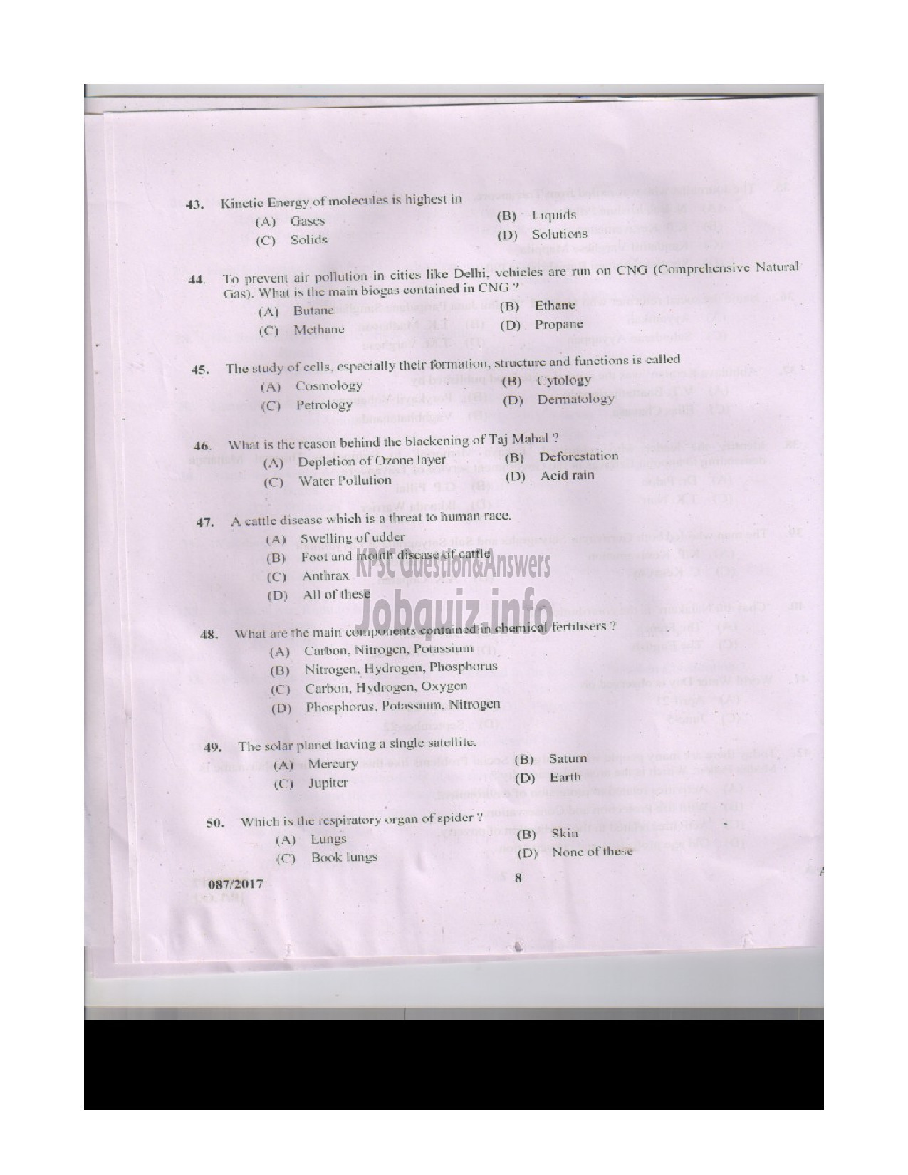 Kerala PSC Question Paper - RECEPTIONIST CUM TELEPHONE OPERATOR KERALA STATE DRUGS AND PHARMACEUTICAL LTD-7