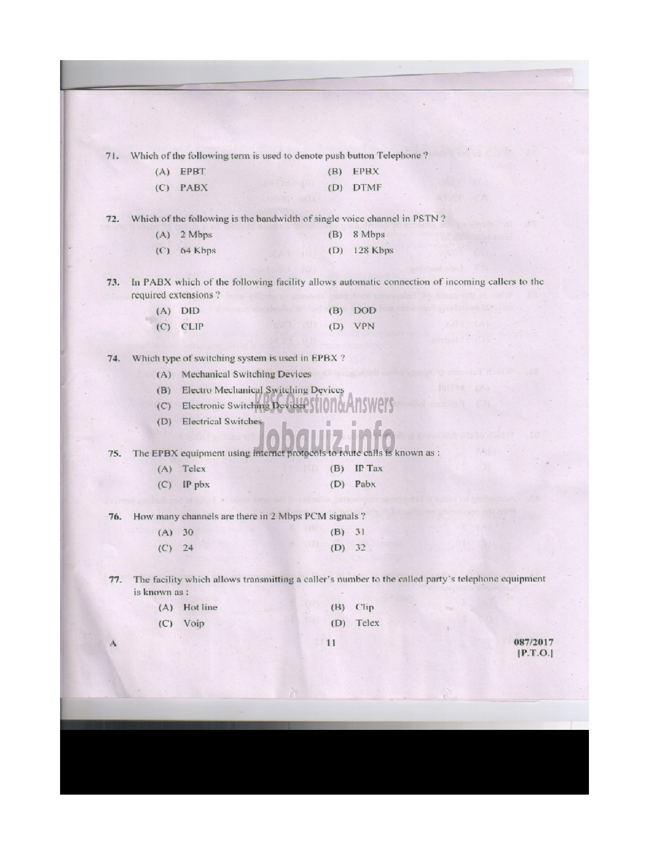 Kerala PSC Question Paper - RECEPTIONIST CUM TELEPHONE OPERATOR KERALA STATE DRUGS AND PHARMACEUTICAL LTD-10