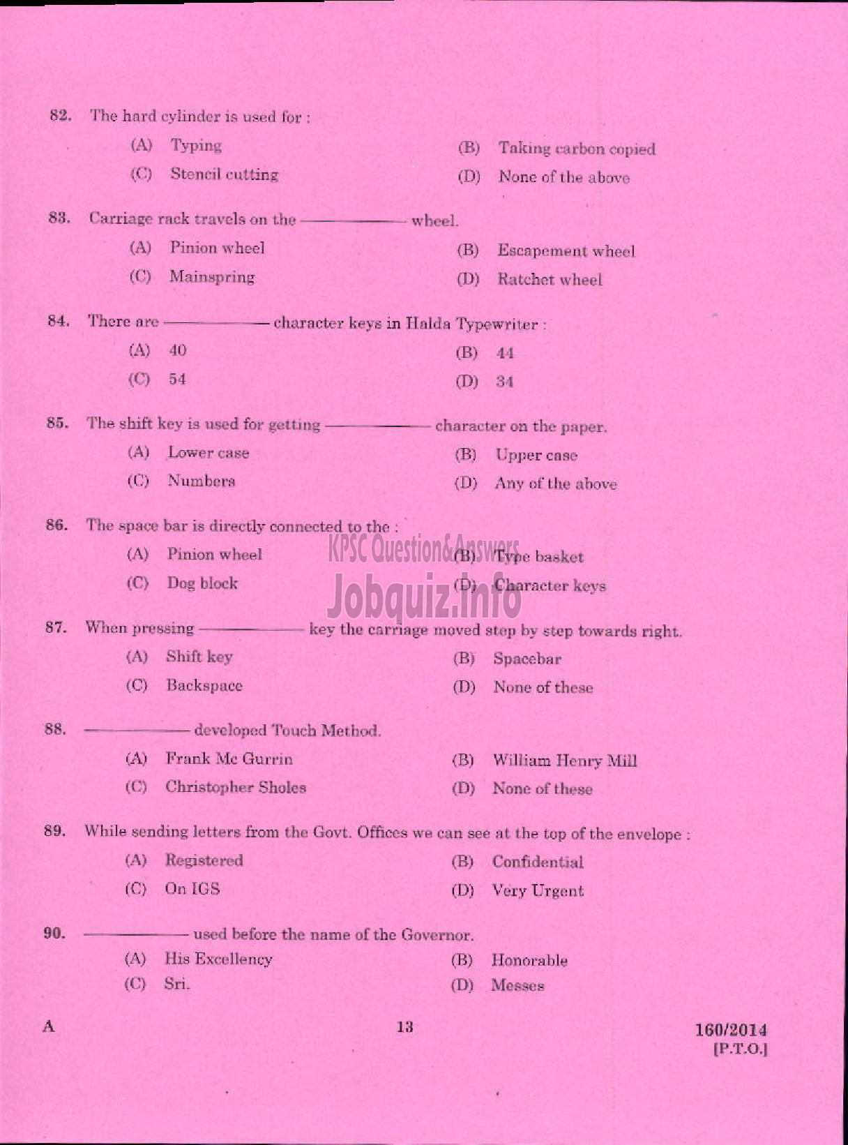 Kerala PSC Question Paper - REPORTER GRADE II ENGLISH LEGISLATURE SECRETARIAT-11