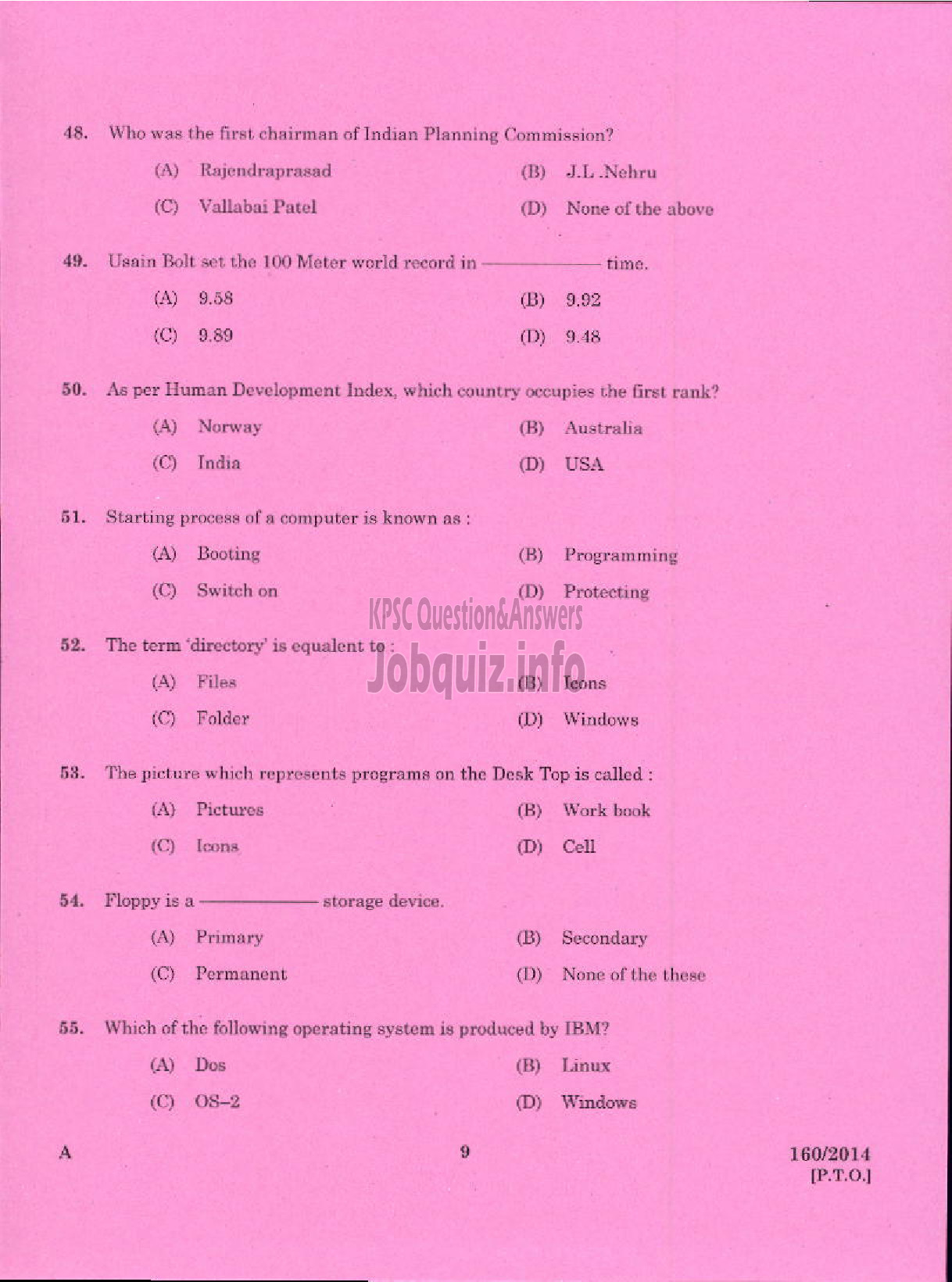 Kerala PSC Question Paper - REPORTER GRADE II ENGLISH LEGISLATURE SECRETARIAT-7