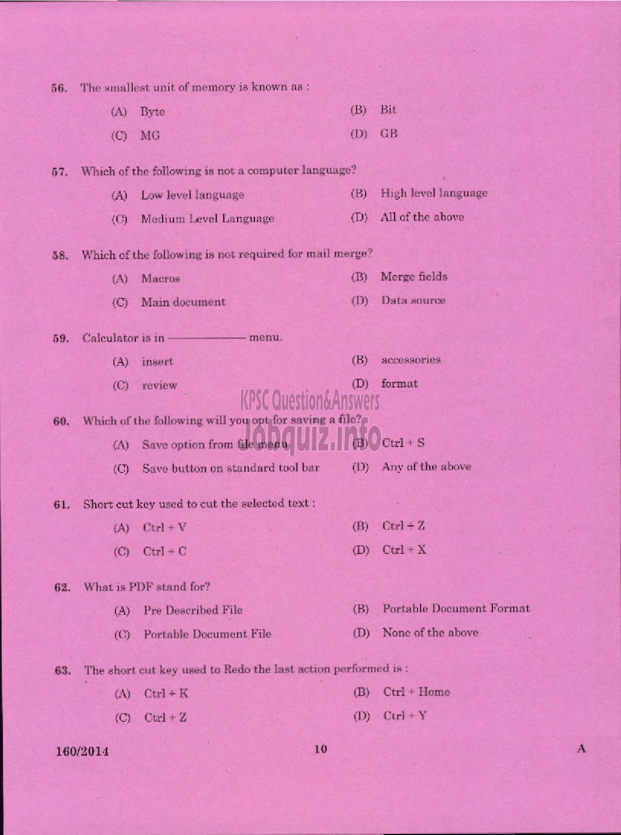 Kerala PSC Question Paper - REPORTER GRADE II ENGLISH LEGISLATURE SECRETARIAT-8