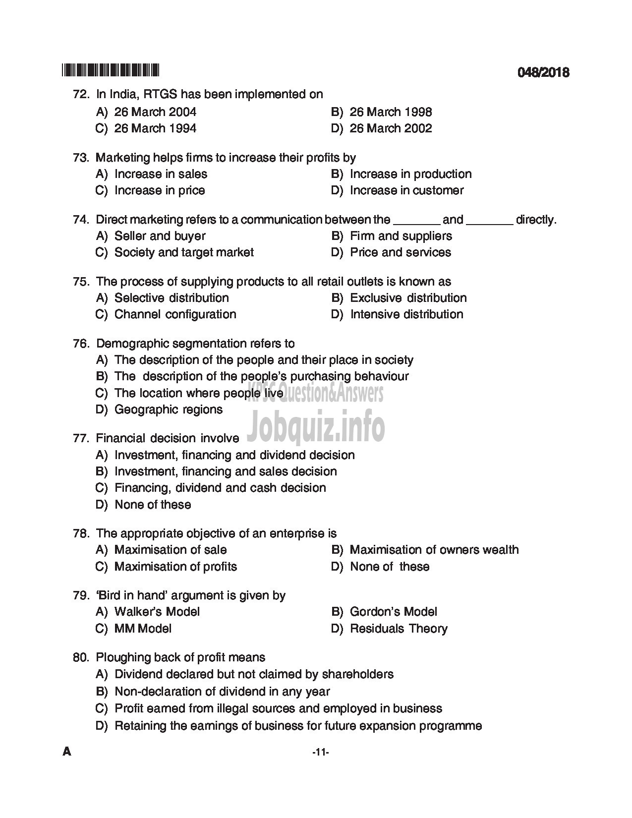 Kerala PSC Question Paper - RESEARCH ASSISTANT STATE PLANNING BOARD-11