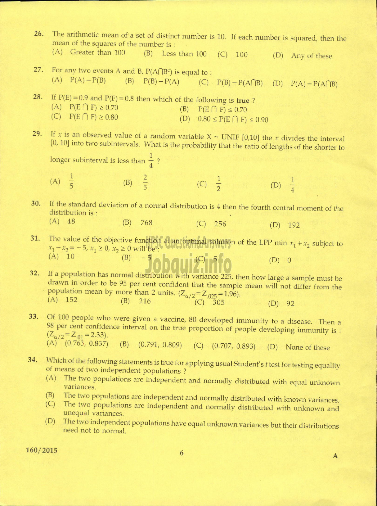 Kerala PSC Question Paper - RESEARCH OFFICER ECONOMICS AND STATISTICS-4