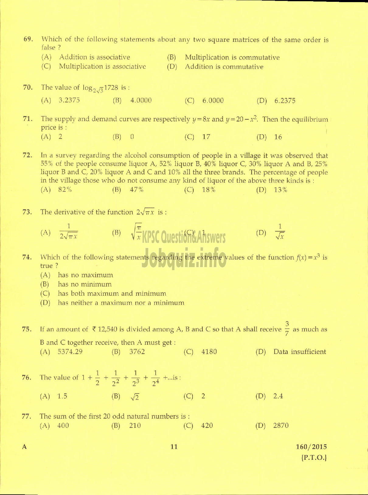 Kerala PSC Question Paper - RESEARCH OFFICER ECONOMICS AND STATISTICS-9