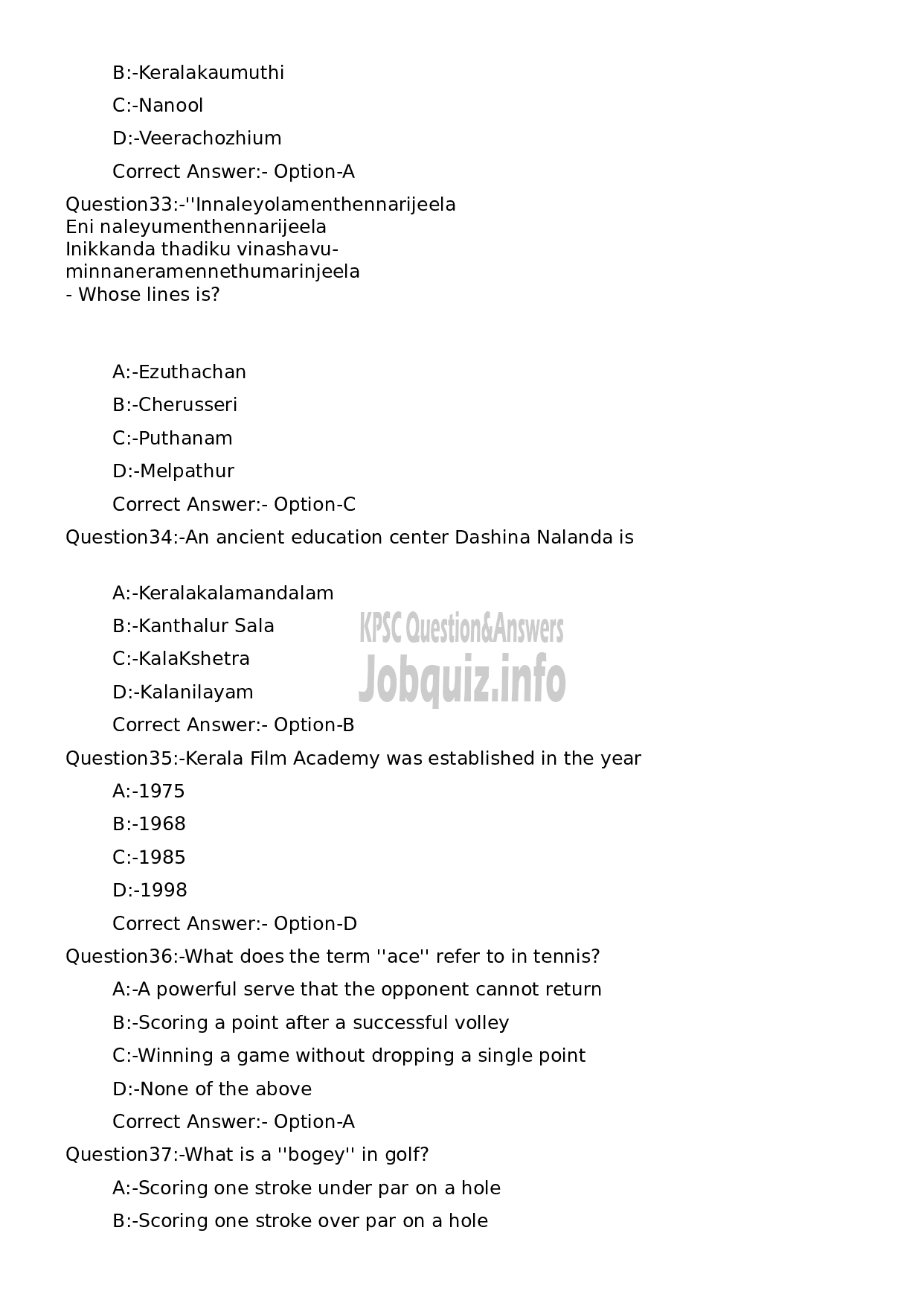 Kerala PSC Question Paper - Range Forest Officer (By Transfer from Forest Officers) (Preliminary Examination)-7