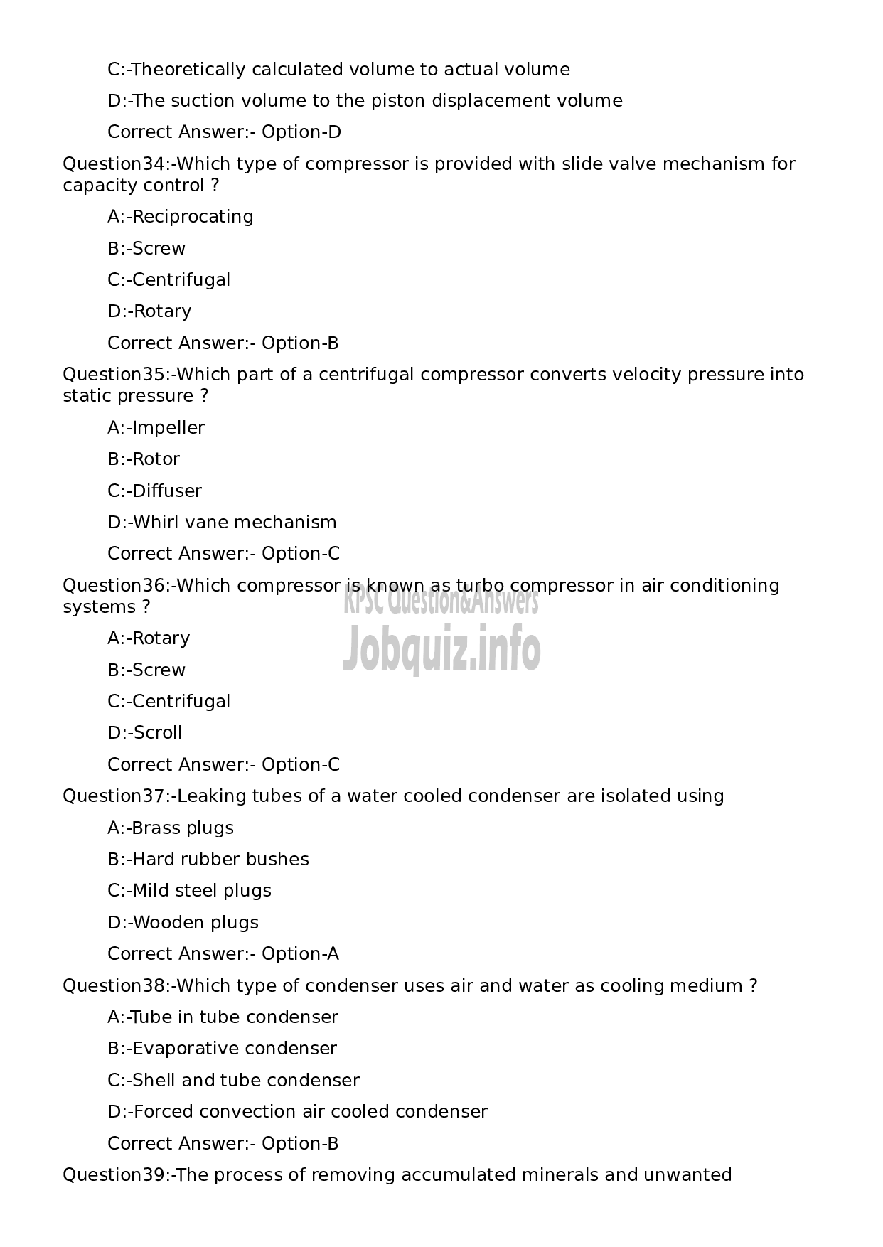 Kerala PSC Question Paper - Refrigeration Mechanic UIP-7