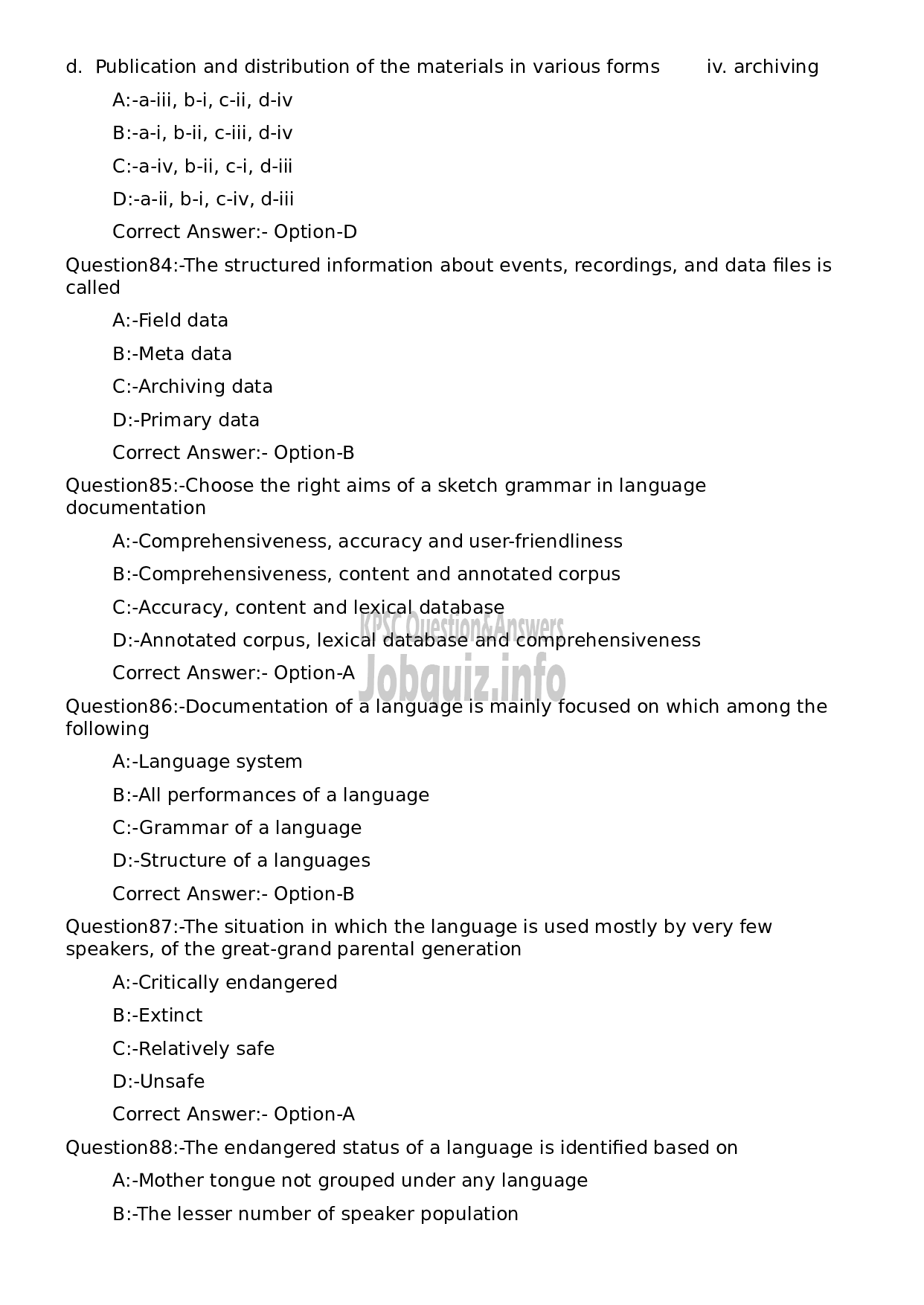 Kerala PSC Question Paper - Research Assistant (Linguistics)-17