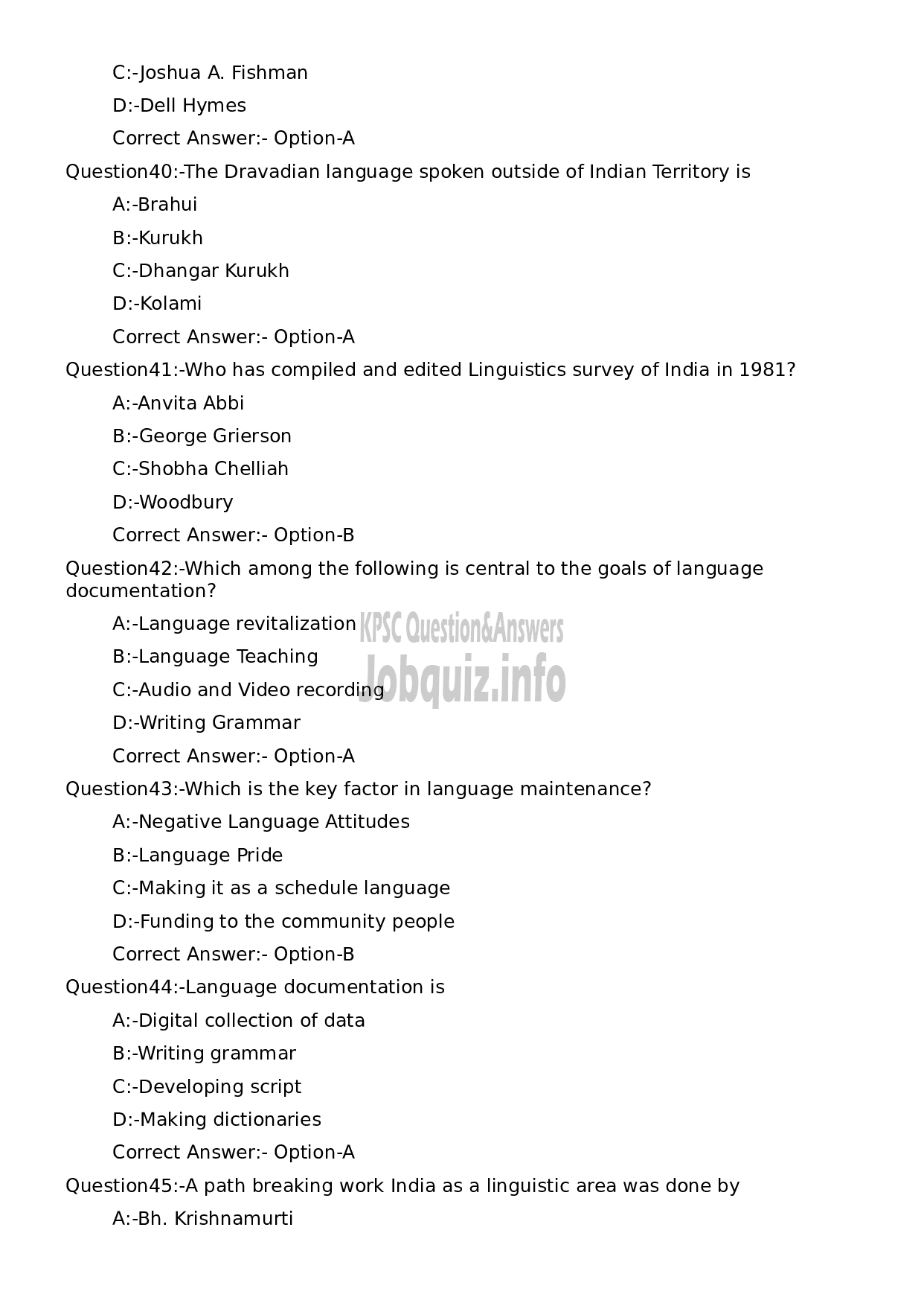 Kerala PSC Question Paper - Research Assistant (Linguistics)-9