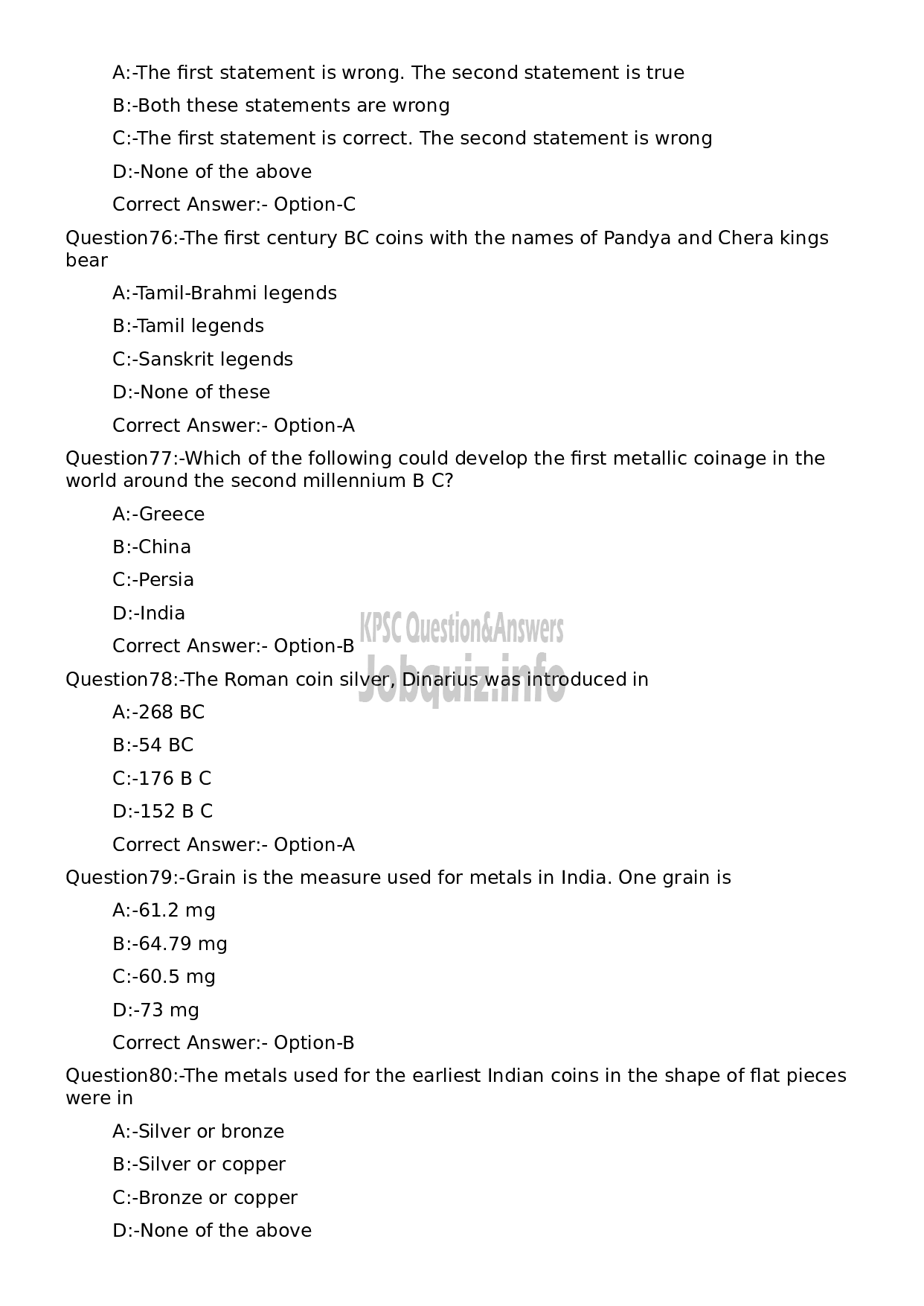 Kerala PSC Question Paper - Research Assistant (Numismatics)-15