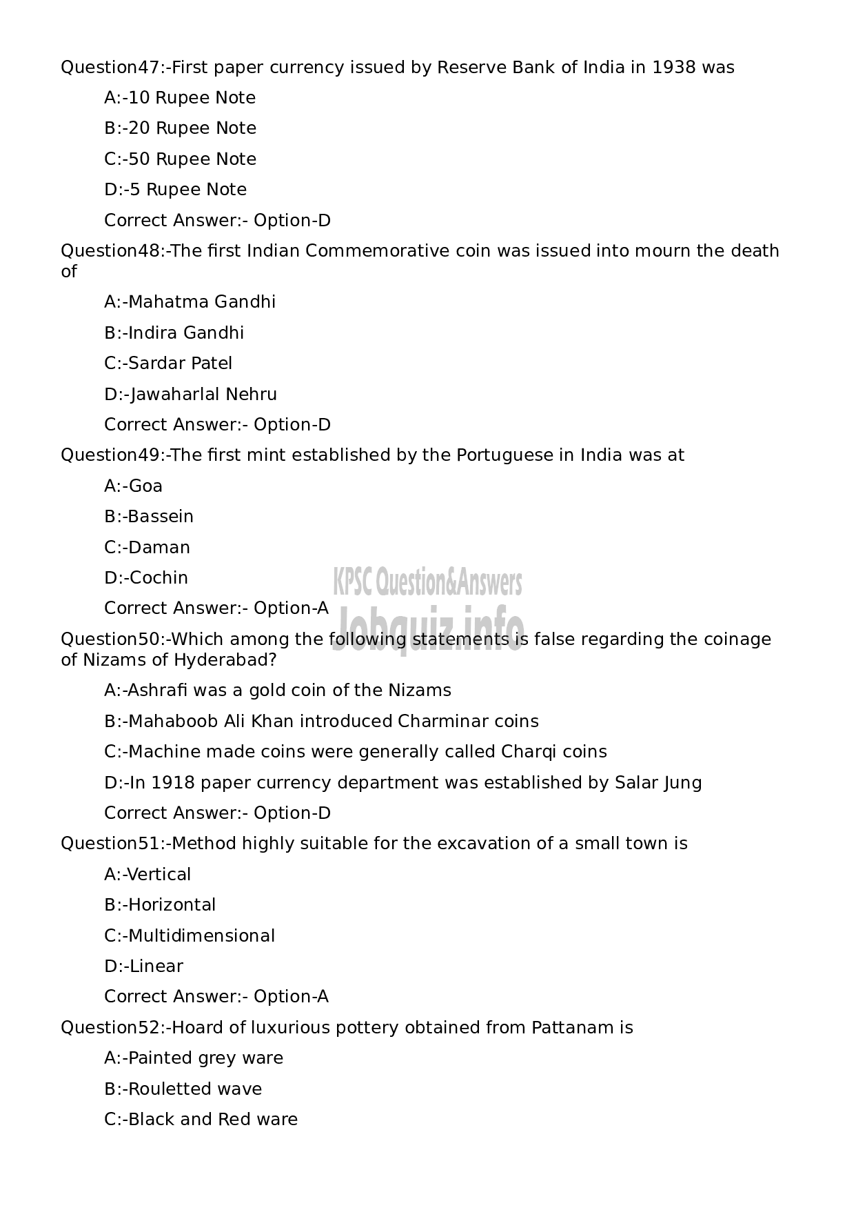 Kerala PSC Question Paper - Research Assistant (Numismatics)-10