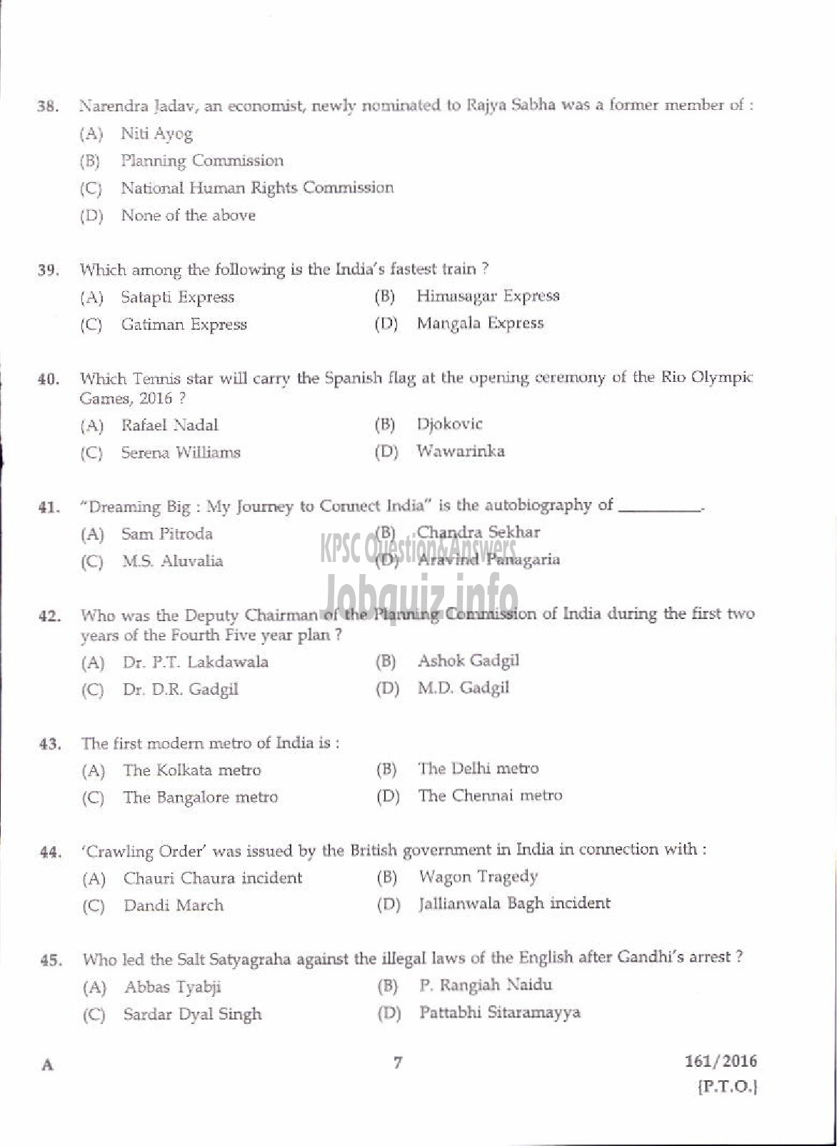 Kerala PSC Question Paper - SALES ASSISTANT GR II KSCCF LTD/JR ASST/CASHIER KSEB/KERALA CERAMICS/EXCISE CIRCLE INSPECTOR EXCISE-5