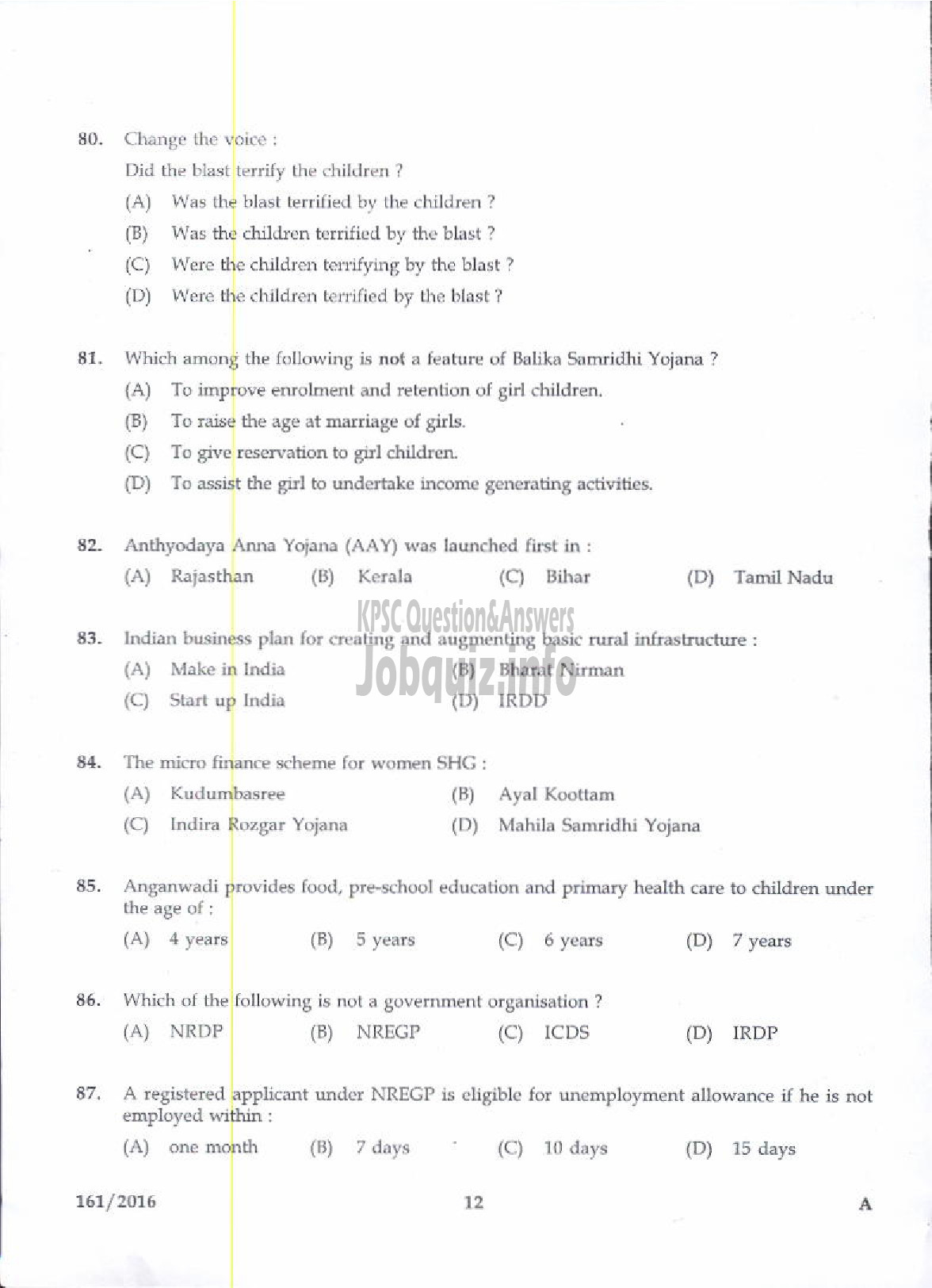Kerala PSC Question Paper - SALES ASSISTANT GR II KSCCF LTD/JR ASST/CASHIER KSEB/KERALA CERAMICS/EXCISE CIRCLE INSPECTOR EXCISE-10