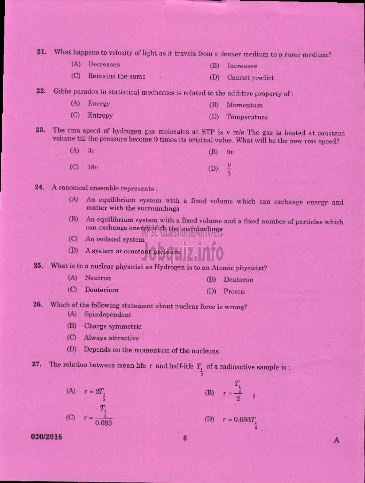 Kerala PSC Question Paper - SCIENTIFIC ASSISTANT DOCUMENTS POLICE FORENSIC SCIENCE LABORATORY-4