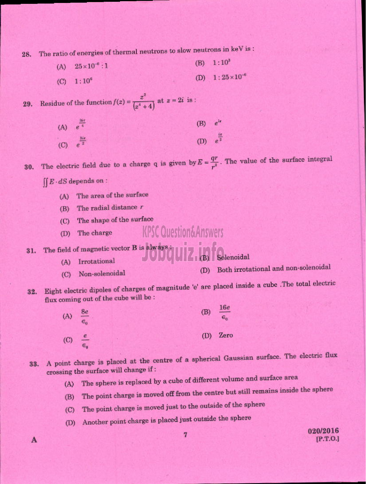 Kerala PSC Question Paper - SCIENTIFIC ASSISTANT DOCUMENTS POLICE FORENSIC SCIENCE LABORATORY-5