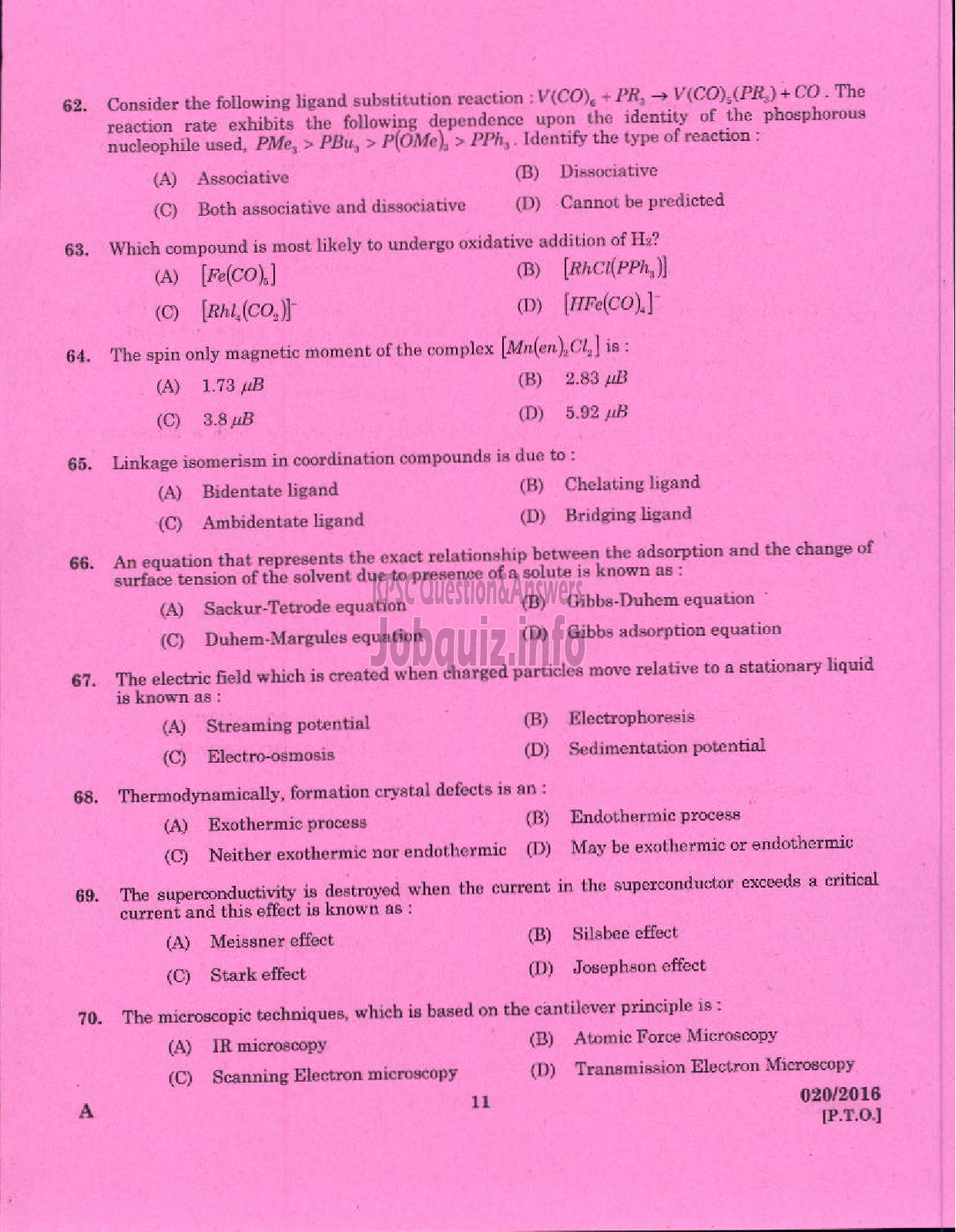 Kerala PSC Question Paper - SCIENTIFIC ASSISTANT DOCUMENTS POLICE FORENSIC SCIENCE LABORATORY-9