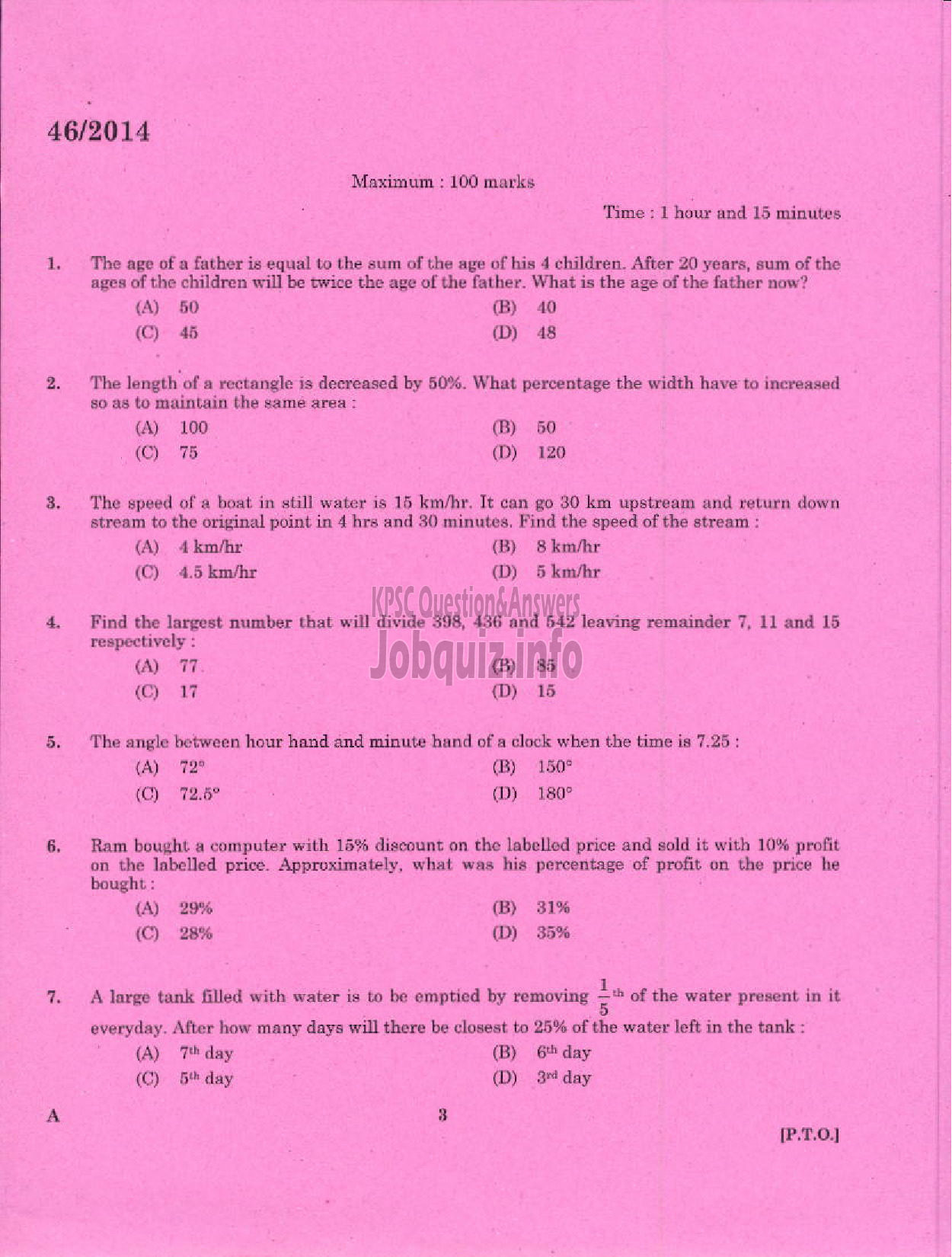 Kerala PSC Question Paper - SC DEVELOPMENT OFFICER SR FOR SC ST AND ST ONLY-1