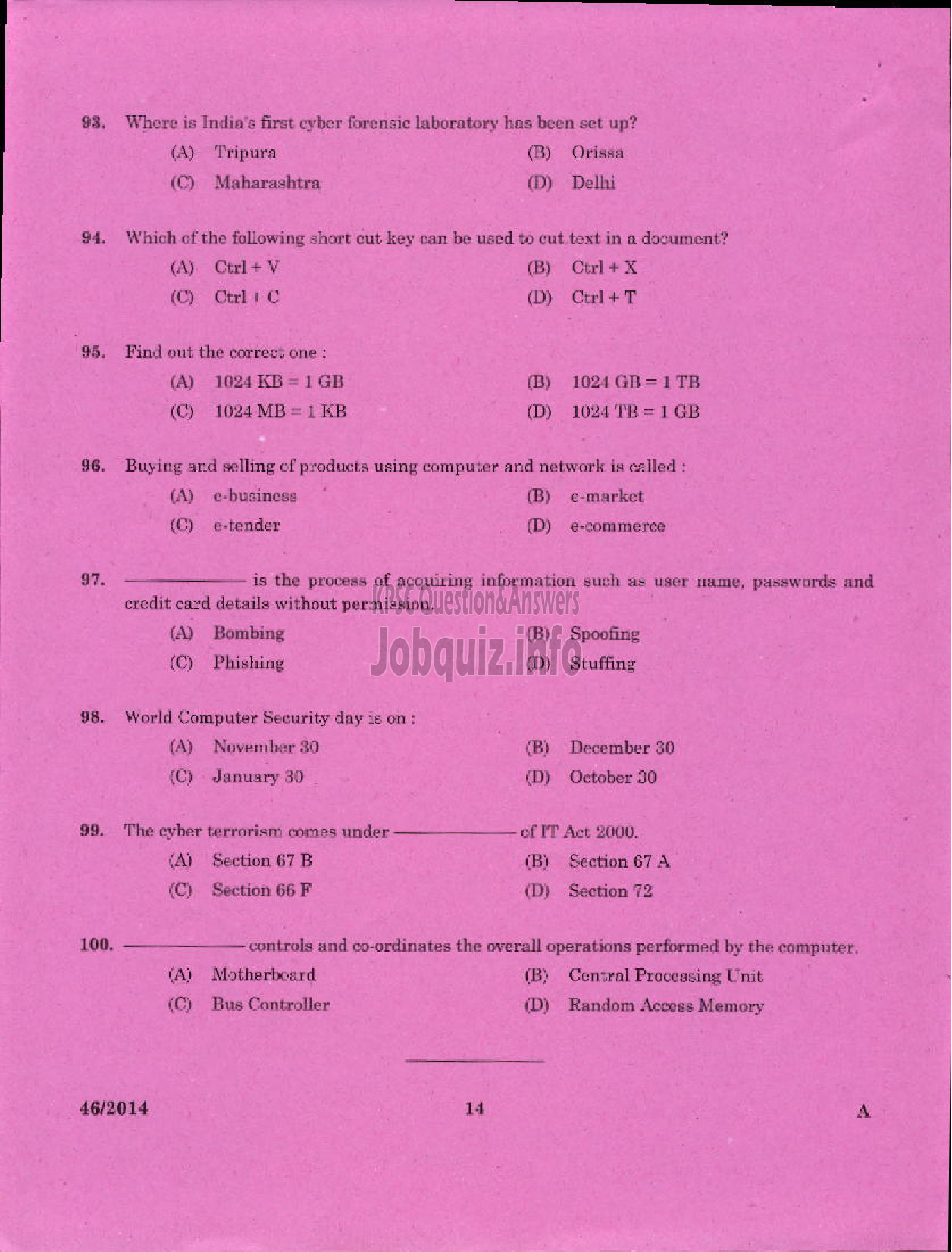 Kerala PSC Question Paper - SC DEVELOPMENT OFFICER SR FOR SC ST AND ST ONLY-12