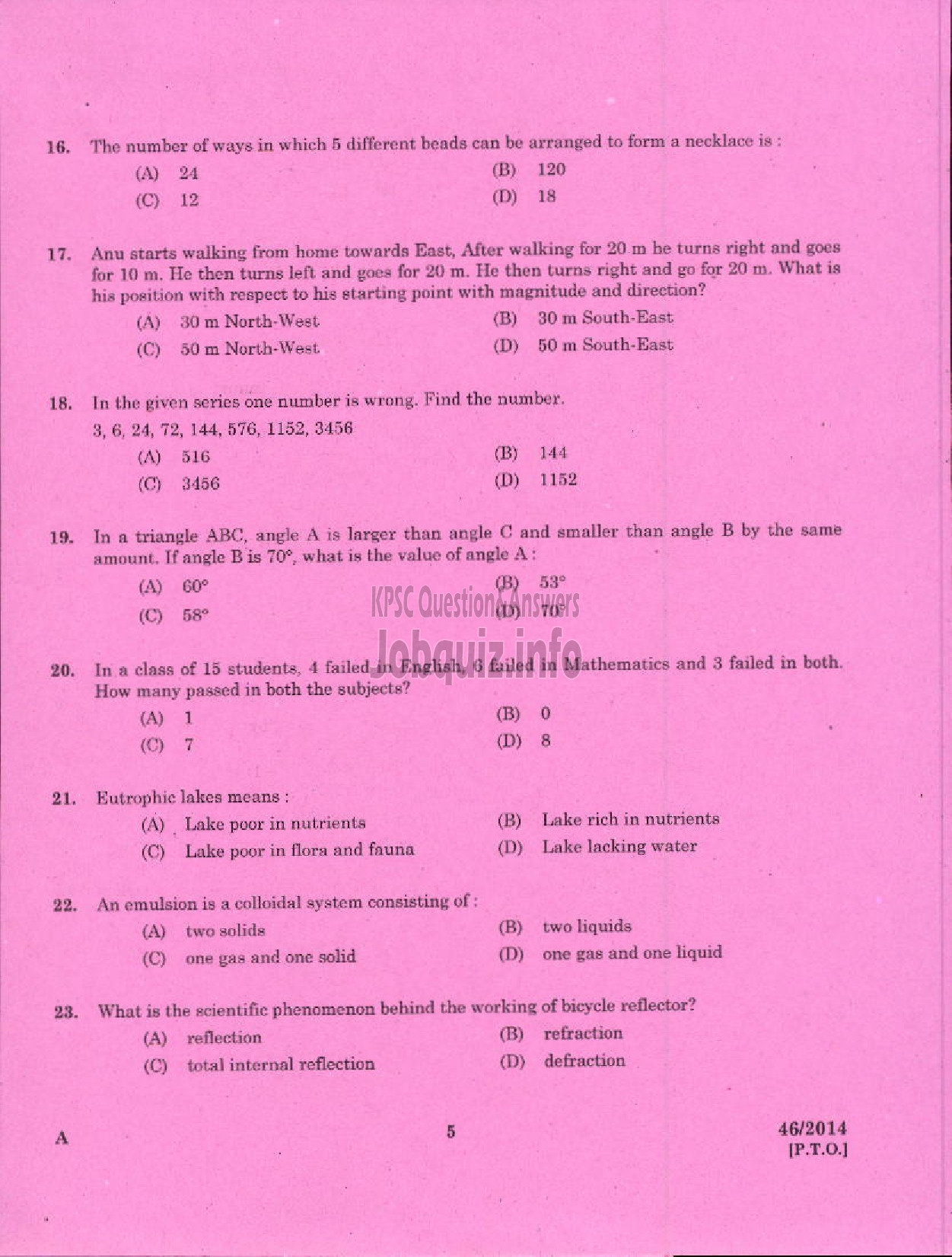 Kerala PSC Question Paper - SC DEVELOPMENT OFFICER SR FOR SC ST AND ST ONLY-3