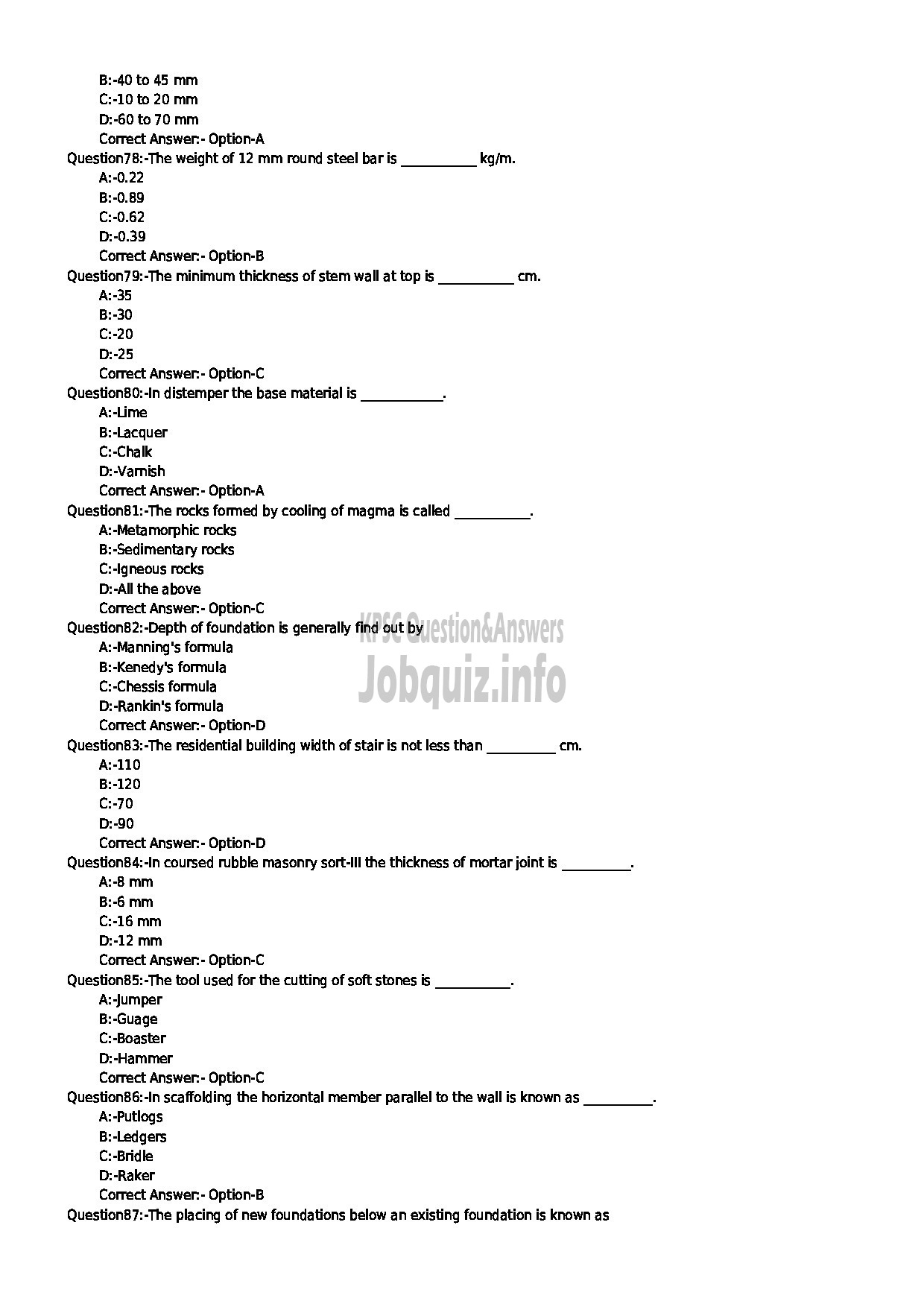 Kerala PSC Question Paper - SECOND GRADE OVERSEER /DRAFTSMAN LSGD-9