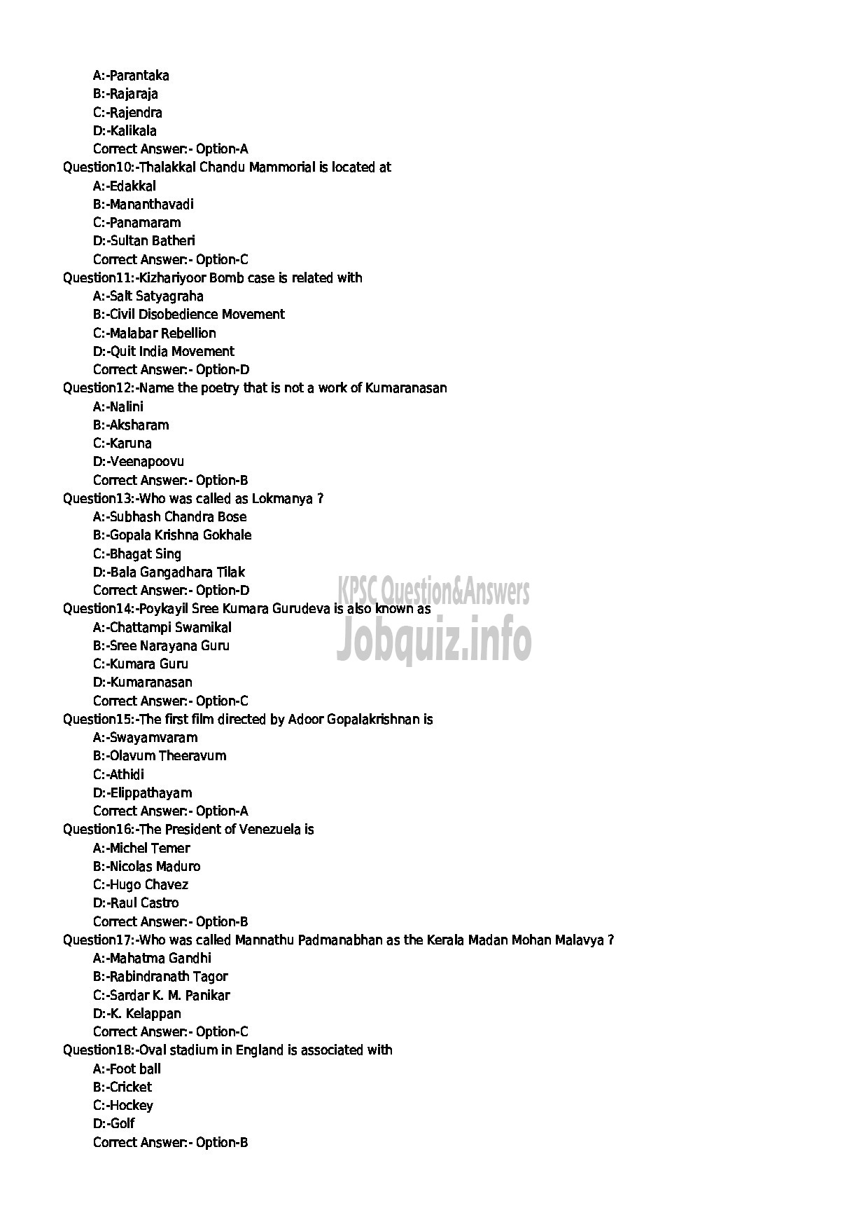 Kerala PSC Question Paper - SENIOR LECTURER IN GENITO URINARY SURGERY MEDICAL EDUCATION-2