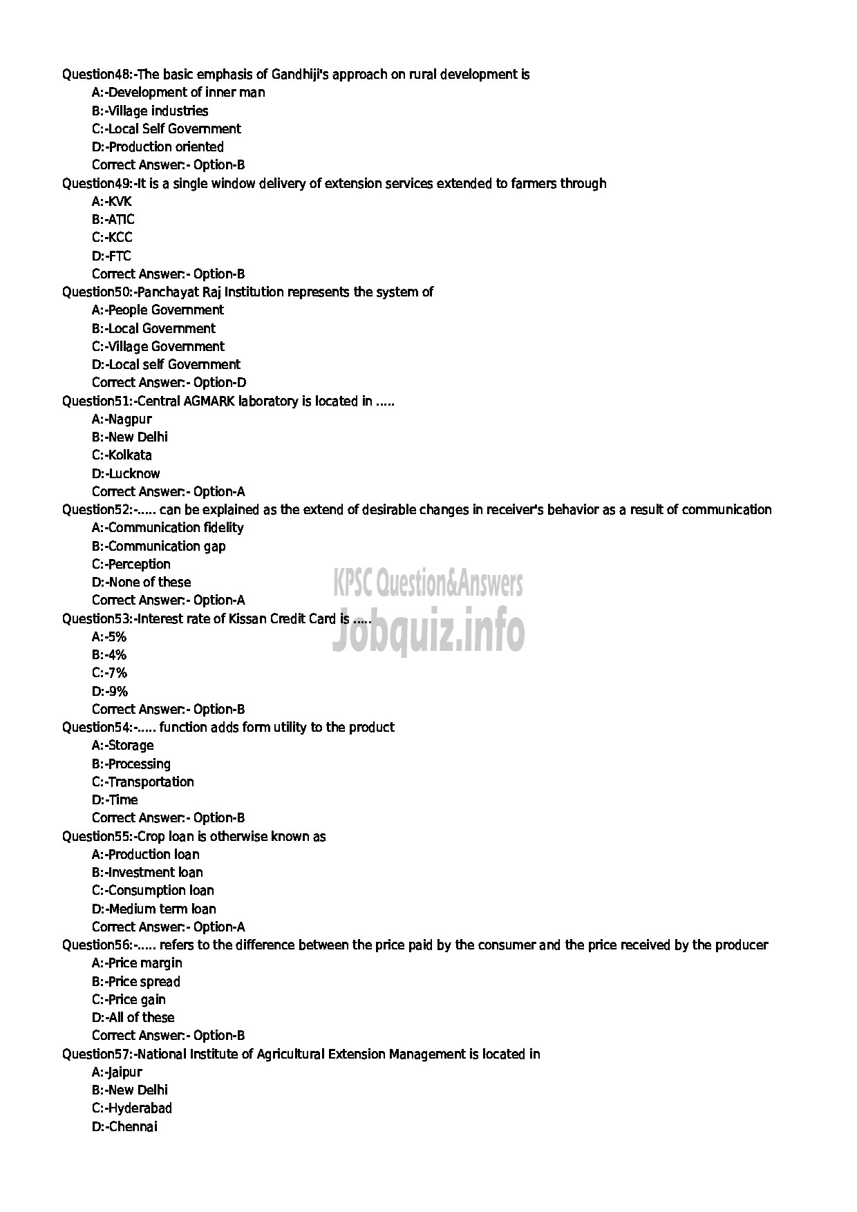 Kerala PSC Question Paper - SPECIALIST (SOIL SCIENCE / SOIL CONSERVATION) KERALA STATE LAND USE BOARD-6