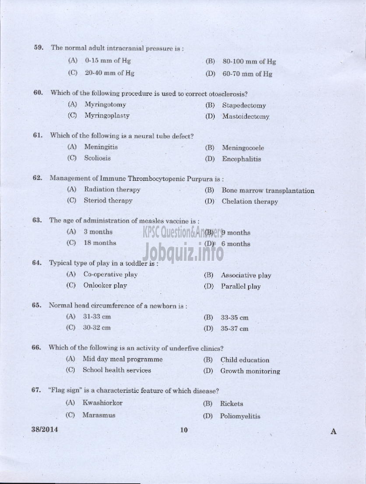 Kerala PSC Question Paper - STAFF NURSE GRADE II MEDICAL EDUCATION AND NCA M HEALTH SERVICE KKD-8