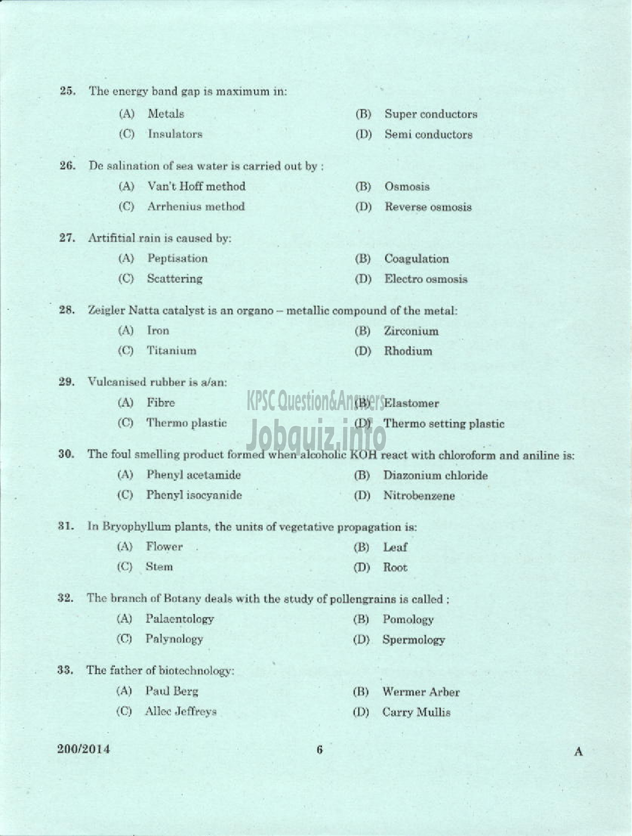 Kerala PSC Question Paper - STAFF NURSE GRADE II NCA / SR FOR SC / ST HEALTH SERVICE-4