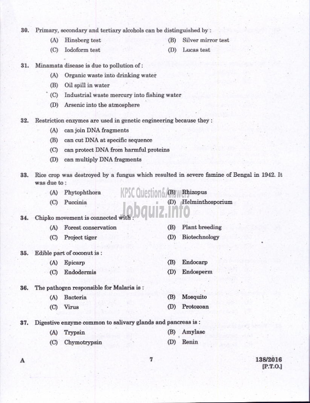 Kerala PSC Question Paper - STAFF NURSE GR II HEALTH SERVICES/MEDICAL EDUCATION-5