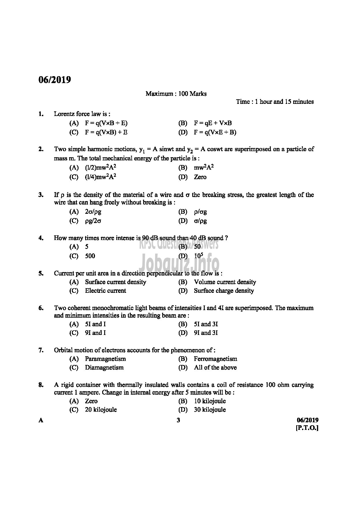 Kerala PSC Question Paper - STATION OFFICER English-3