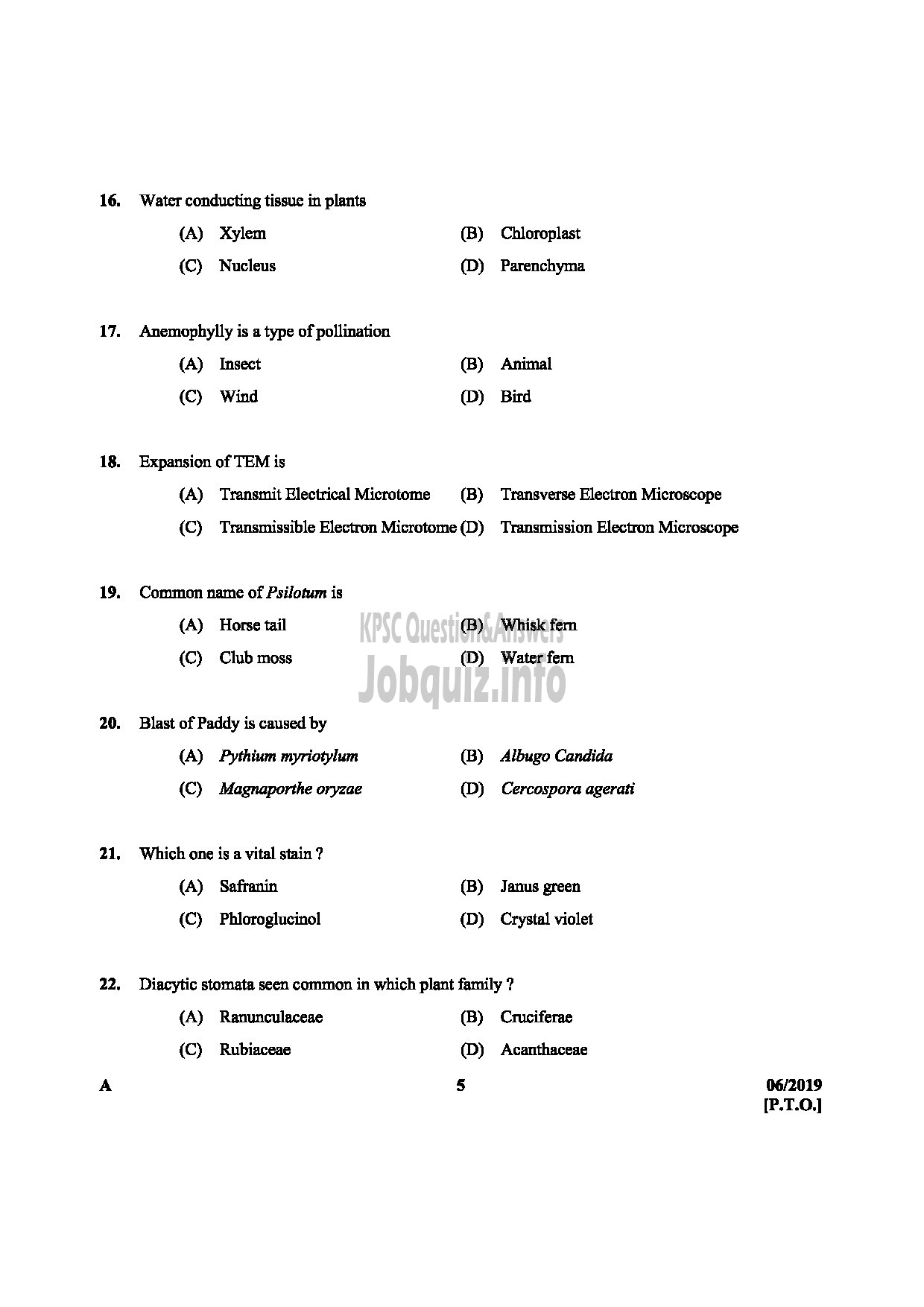 Kerala PSC Question Paper - STATION OFFICER English-5