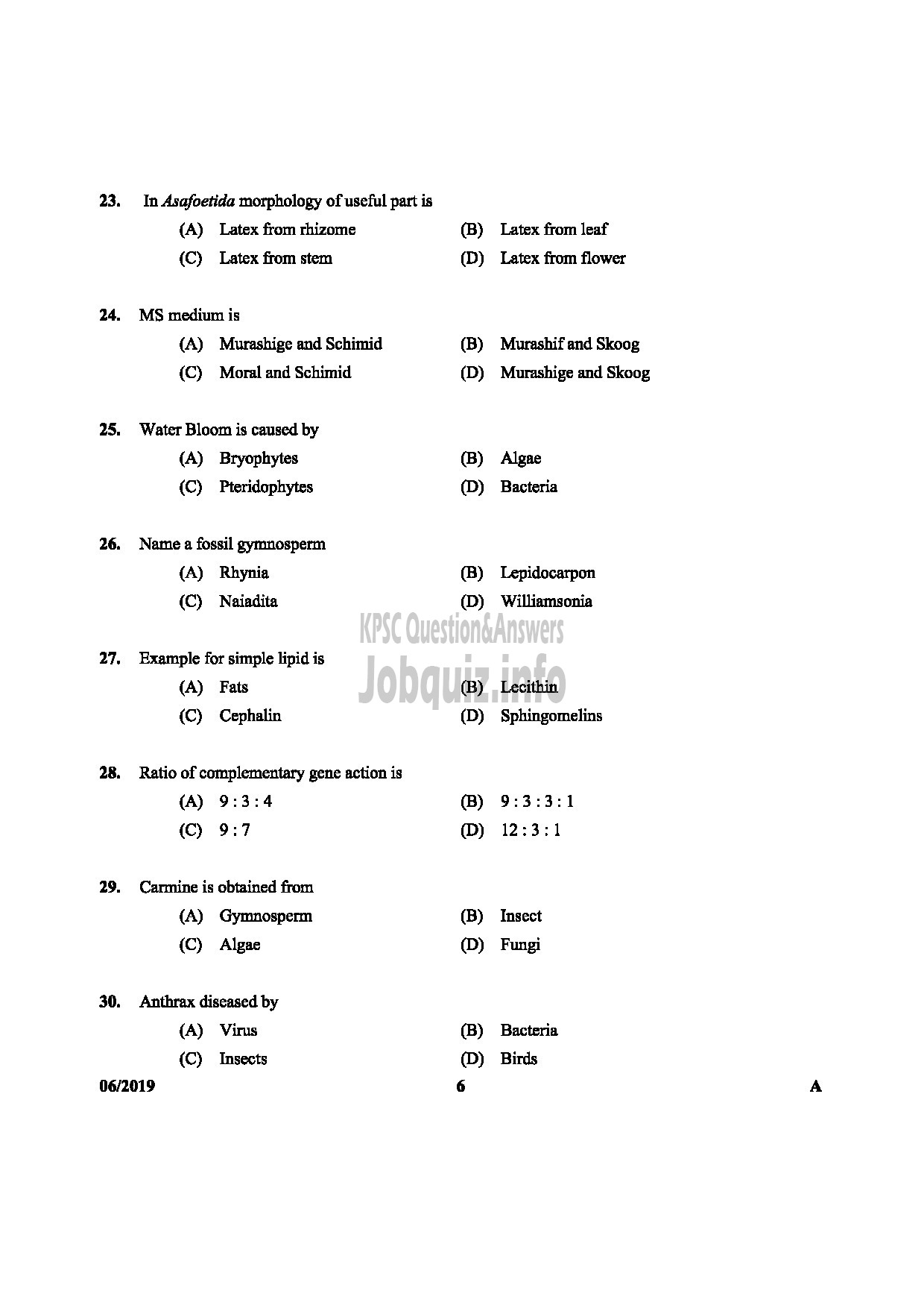 Kerala PSC Question Paper - STATION OFFICER English-6