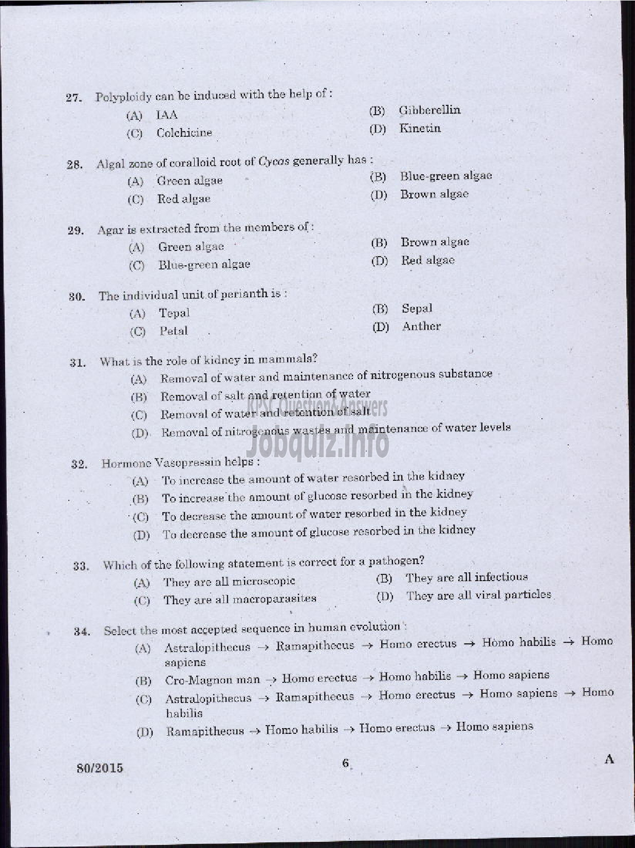 Kerala PSC Question Paper - STATION OFFICER TRAINEE FIRE AND RESCUE SERVICES-4