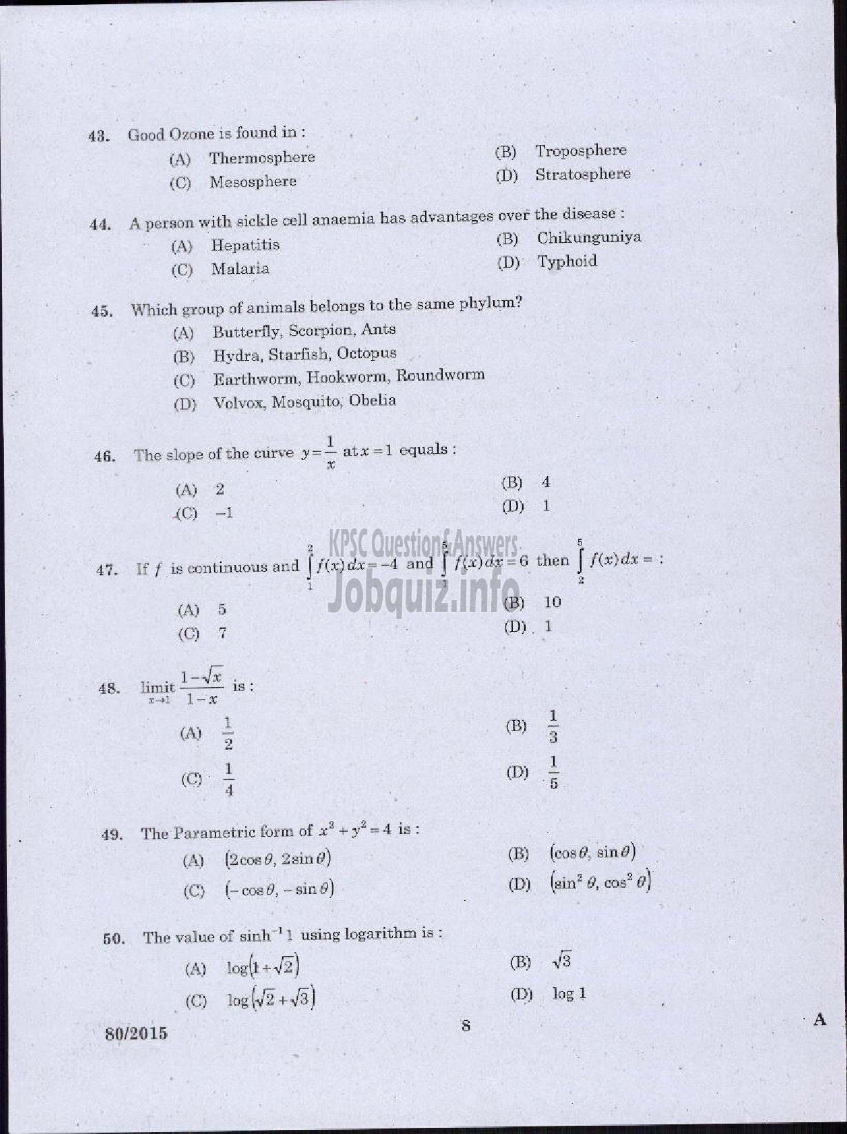 Kerala PSC Question Paper - STATION OFFICER TRAINEE FIRE AND RESCUE SERVICES-6