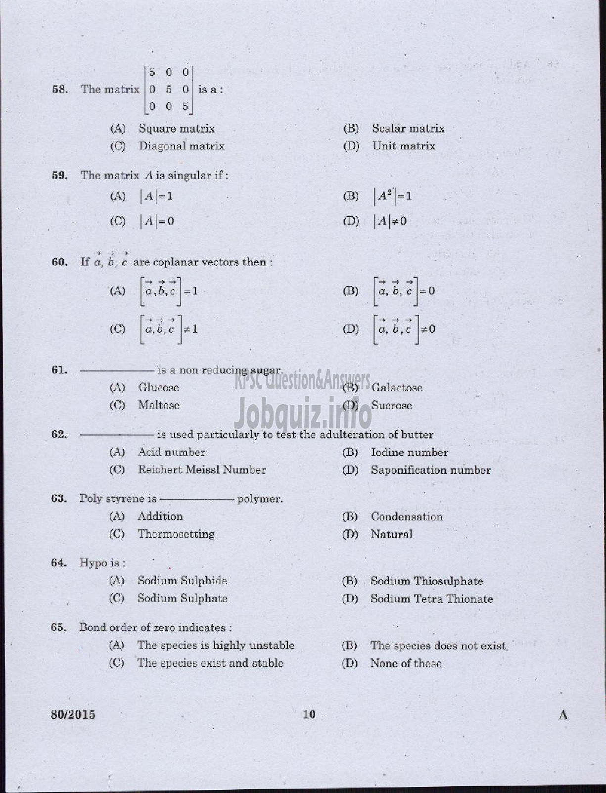 Kerala PSC Question Paper - STATION OFFICER TRAINEE FIRE AND RESCUE SERVICES-8