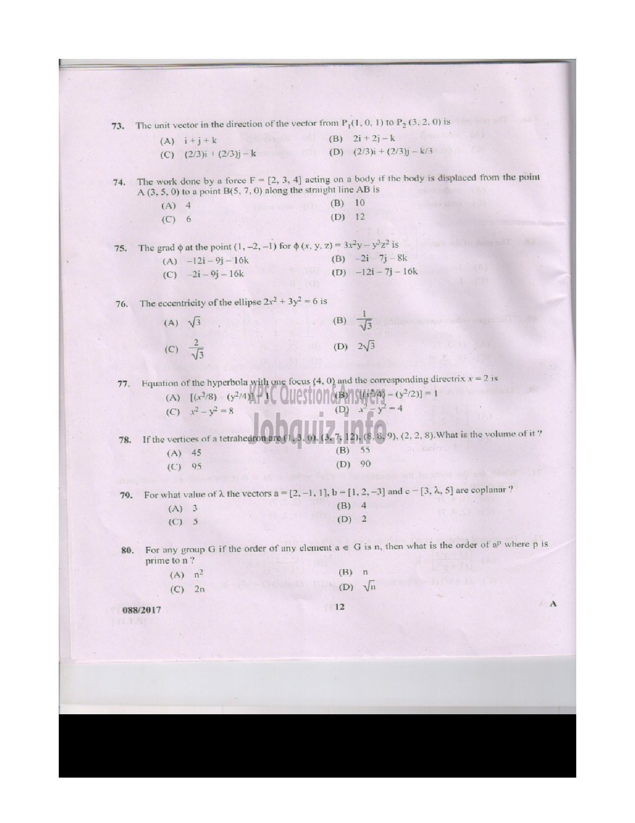 Kerala PSC Question Paper - STATION OFFICER TRAINEE FIRE AND RESCUE SERVICES QUESTION PAPER-11