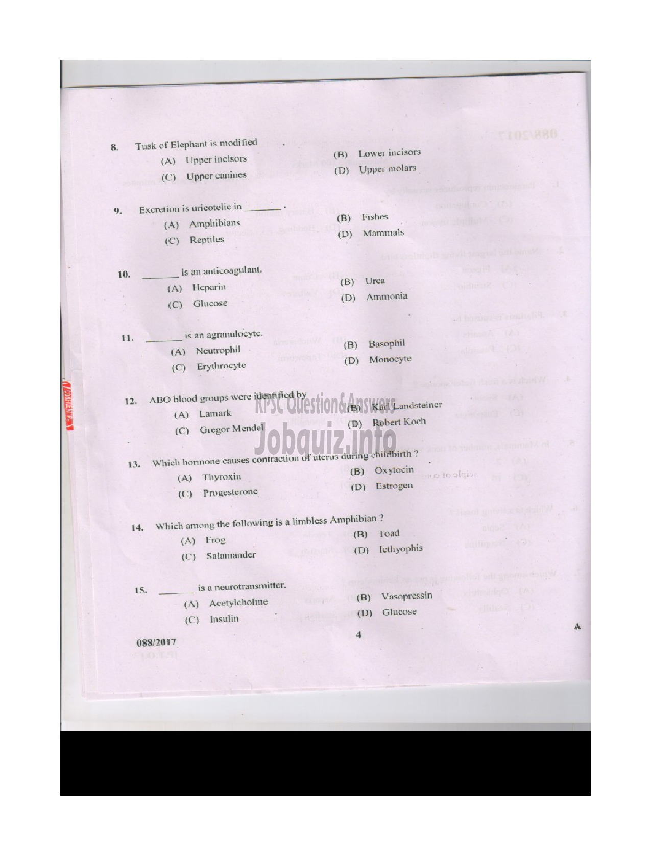 Kerala PSC Question Paper - STATION OFFICER TRAINEE FIRE AND RESCUE SERVICES QUESTION PAPER-3