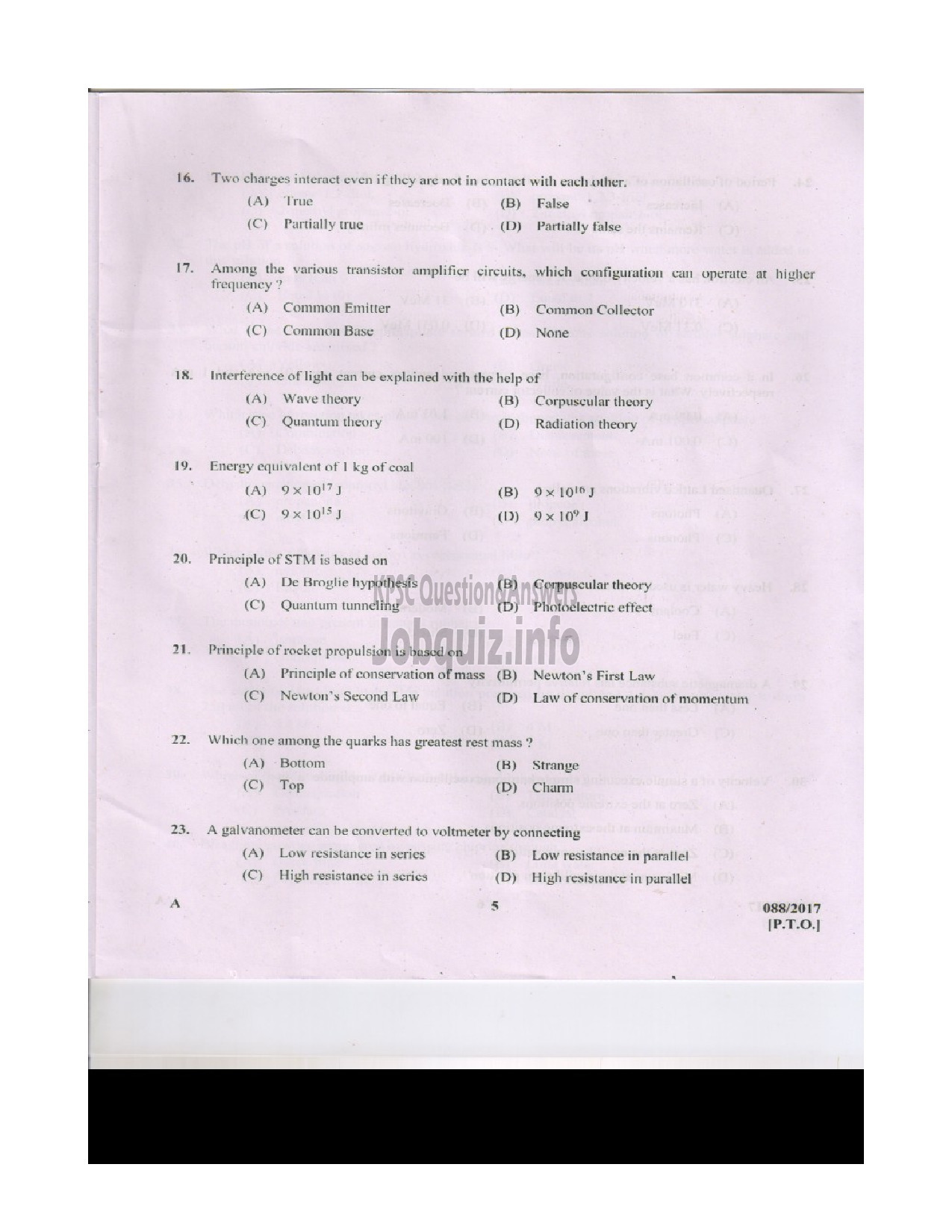 Kerala PSC Question Paper - STATION OFFICER TRAINEE FIRE AND RESCUE SERVICES QUESTION PAPER-4