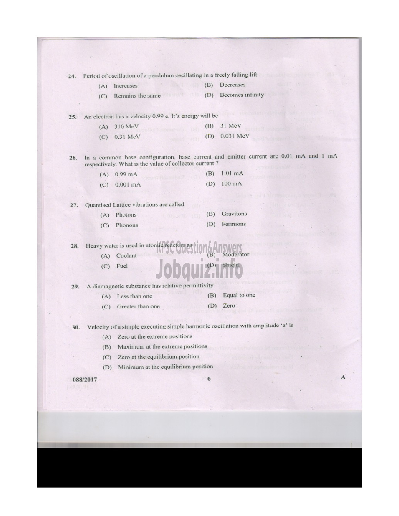 Kerala PSC Question Paper - STATION OFFICER TRAINEE FIRE AND RESCUE SERVICES QUESTION PAPER-5