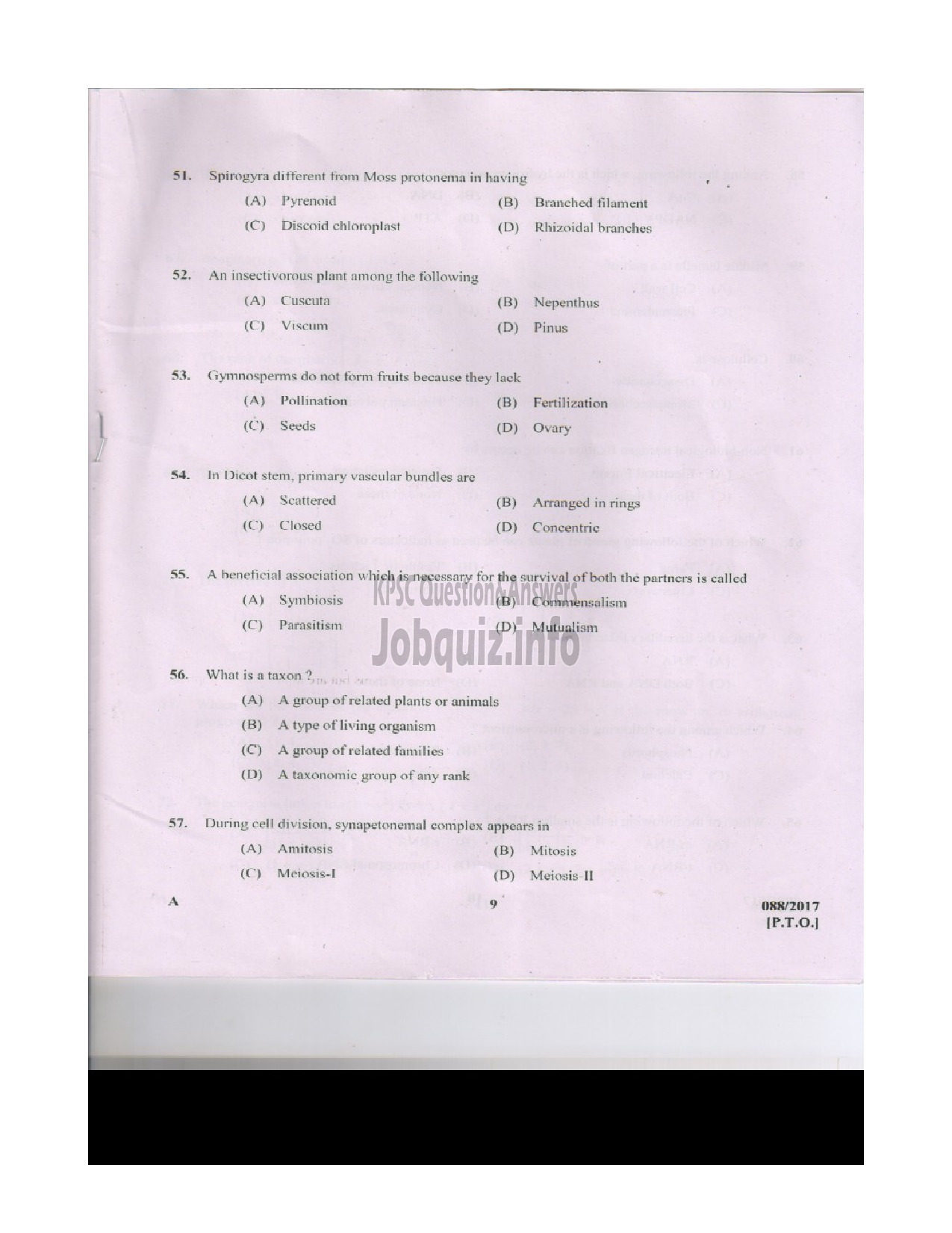 Kerala PSC Question Paper - STATION OFFICER TRAINEE FIRE AND RESCUE SERVICES QUESTION PAPER-8