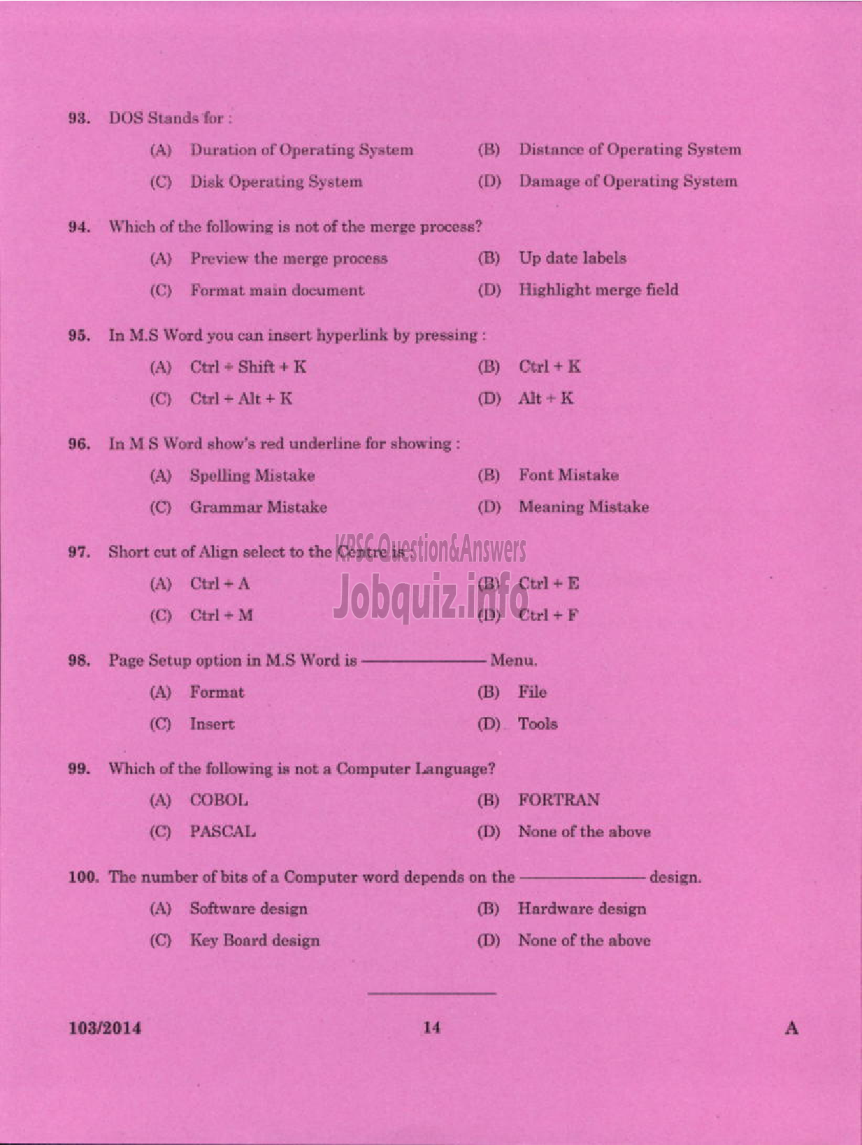 Kerala PSC Question Paper - STENOGRAPHER GRADE IV STEEL AND INDUSTRIAL FORGINGS LIMITED-12