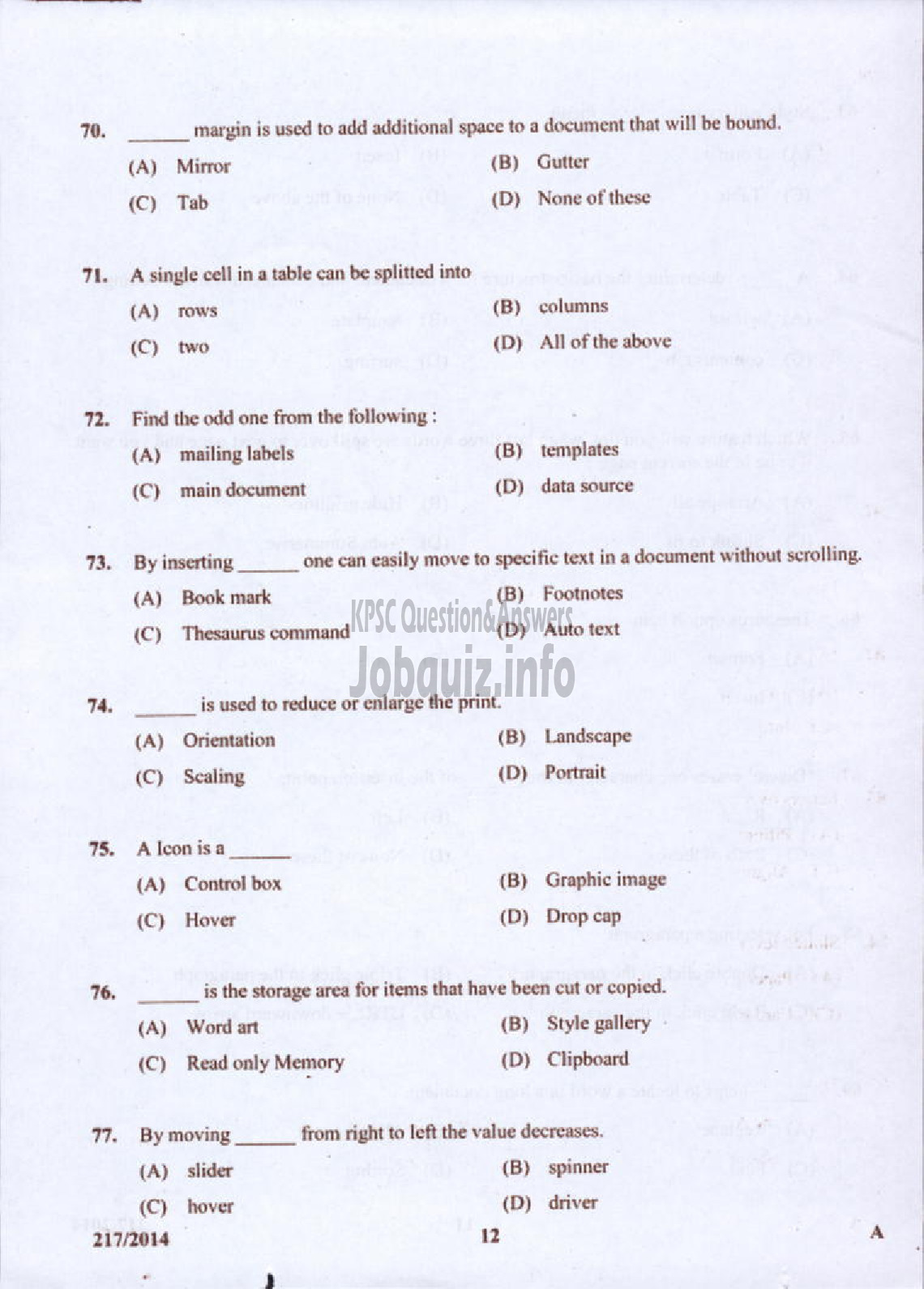 Kerala PSC Question Paper - STENOGRAPHER KERALA STATE DRUGS AND PHARMACEUTICALS LTD-12