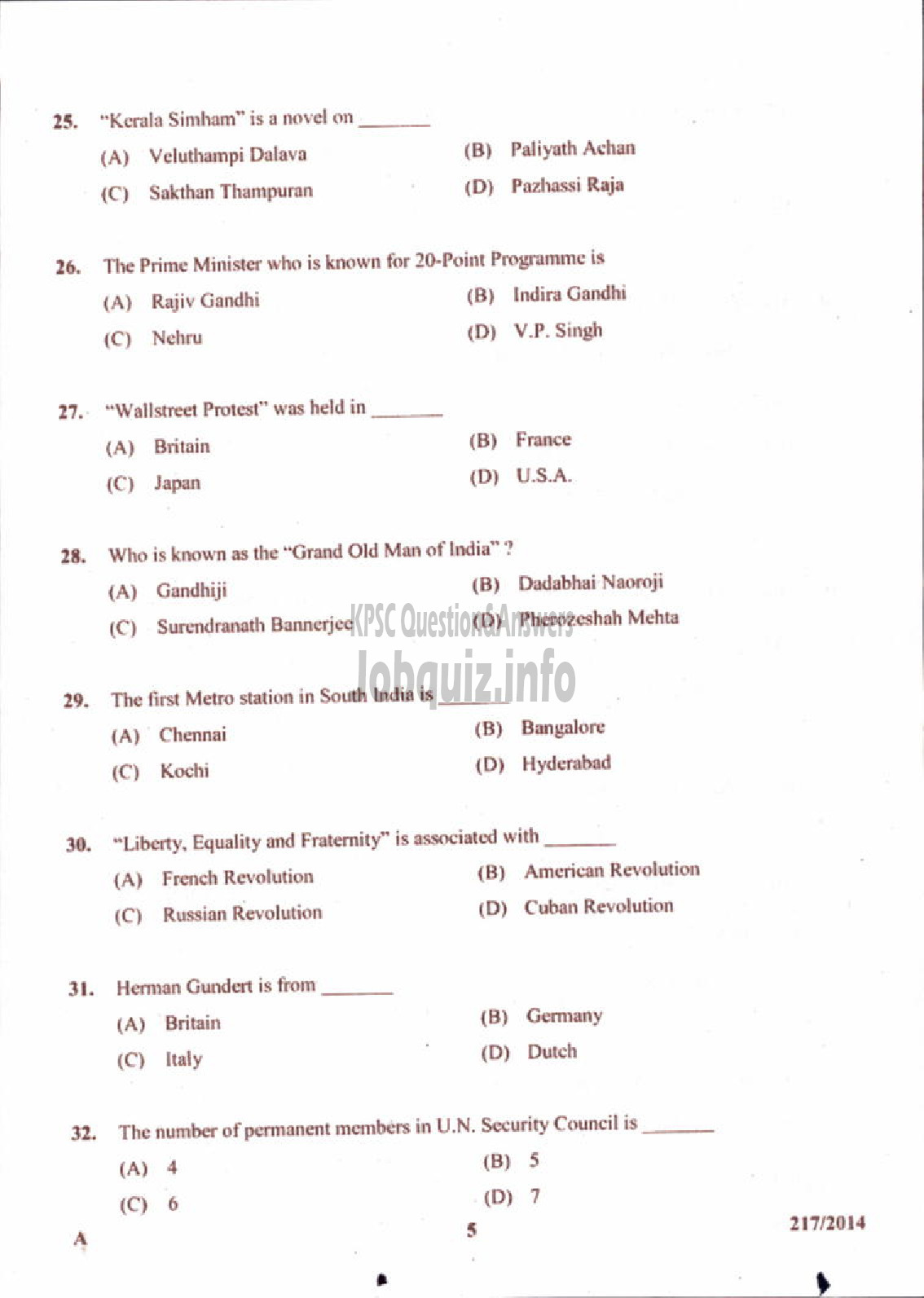 Kerala PSC Question Paper - STENOGRAPHER KERALA STATE DRUGS AND PHARMACEUTICALS LTD-5